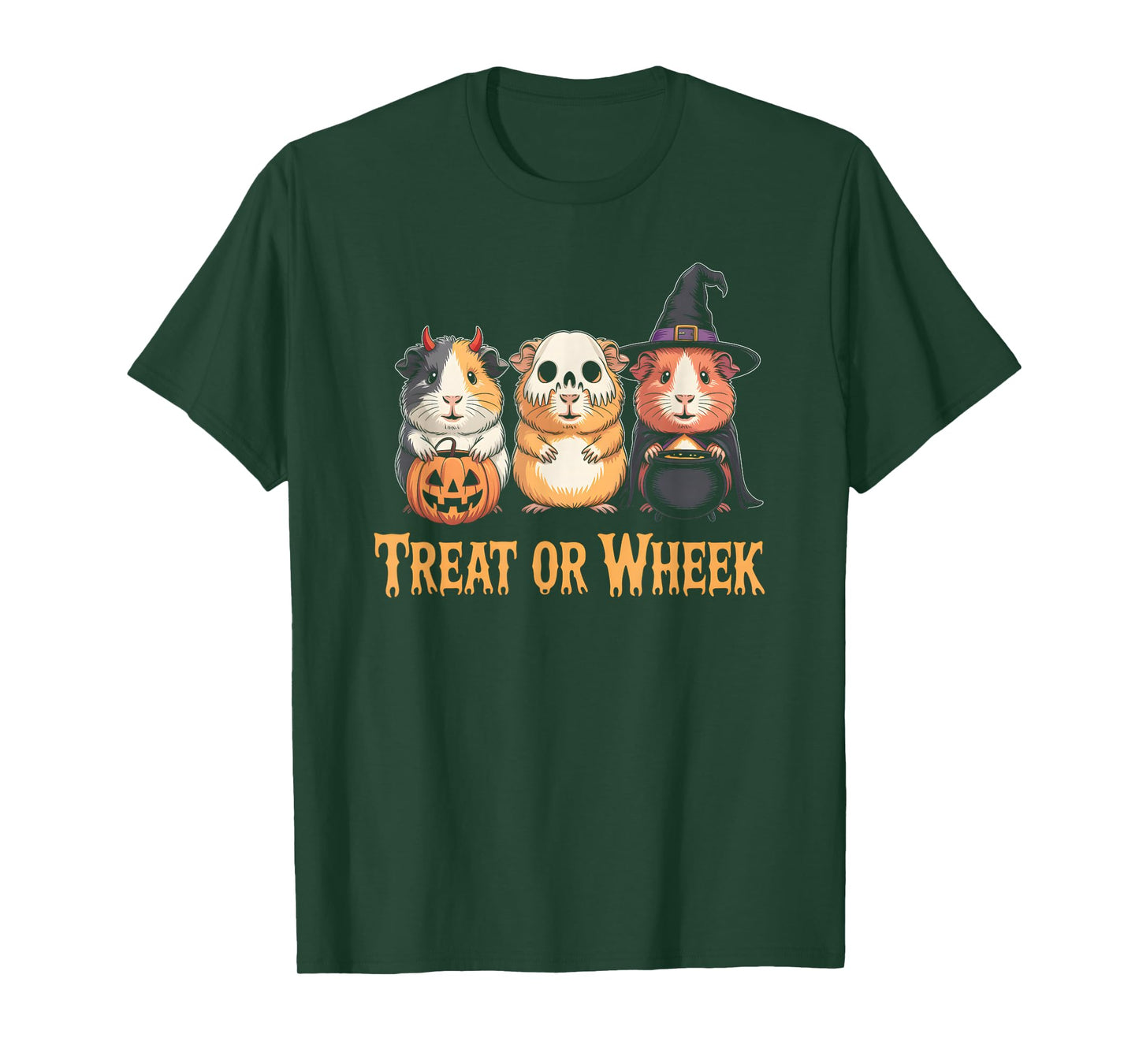 Vintage Halloween Guinea Pigs Trick Or Wheek Spooky T-Shirt