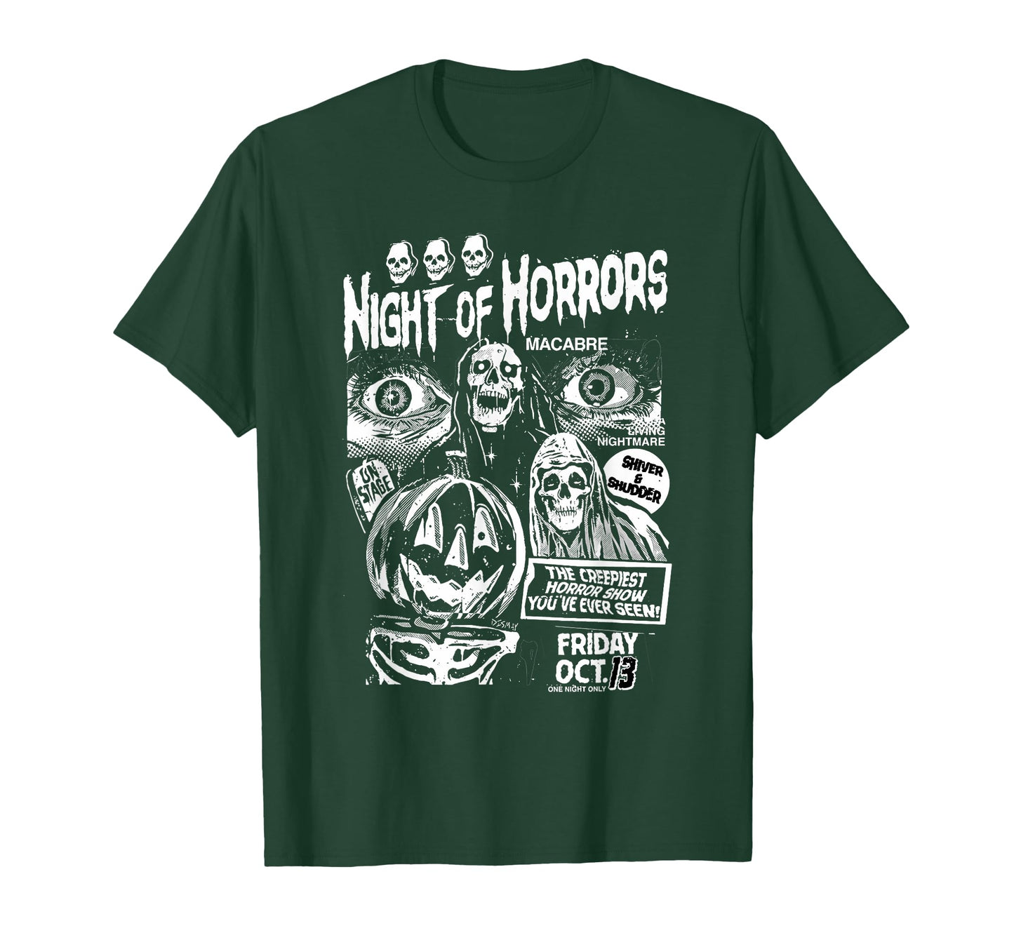 Vintage Punk Scary Night Of Horrors Ghosts Spooky Halloween T-Shirt
