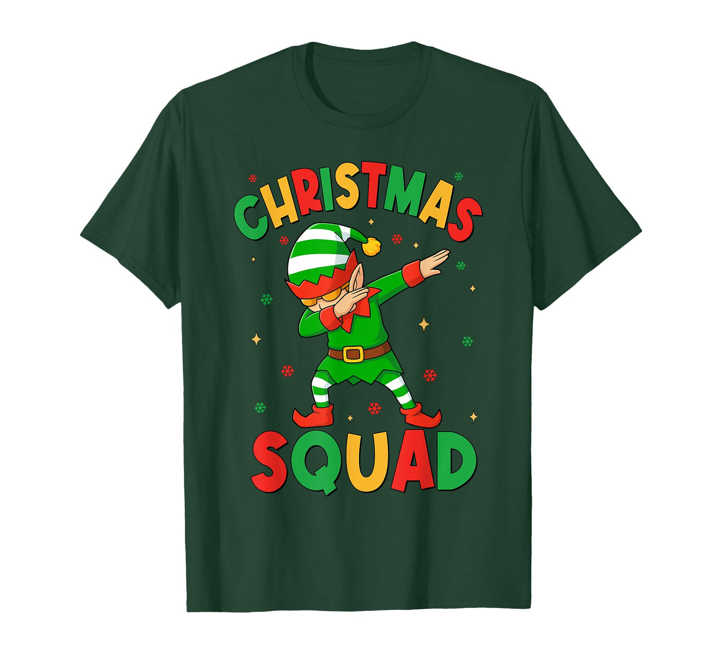 Dabbing Christmas Squad Santa Elf Family Matching Pajamas T-Shirt
