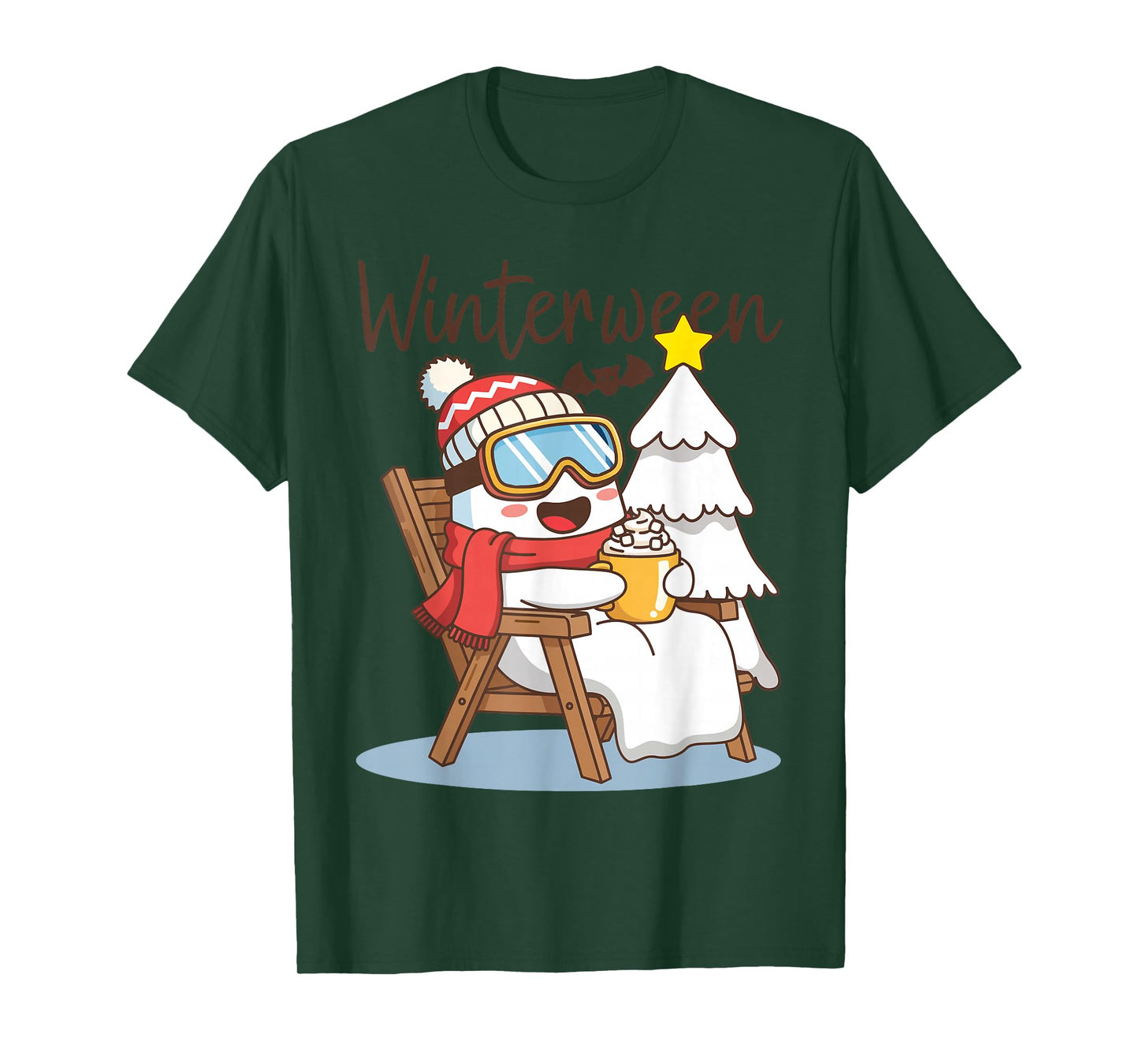 Winterween Ghost Hot Chocolate Winter Halloween Christmas T-Shirt