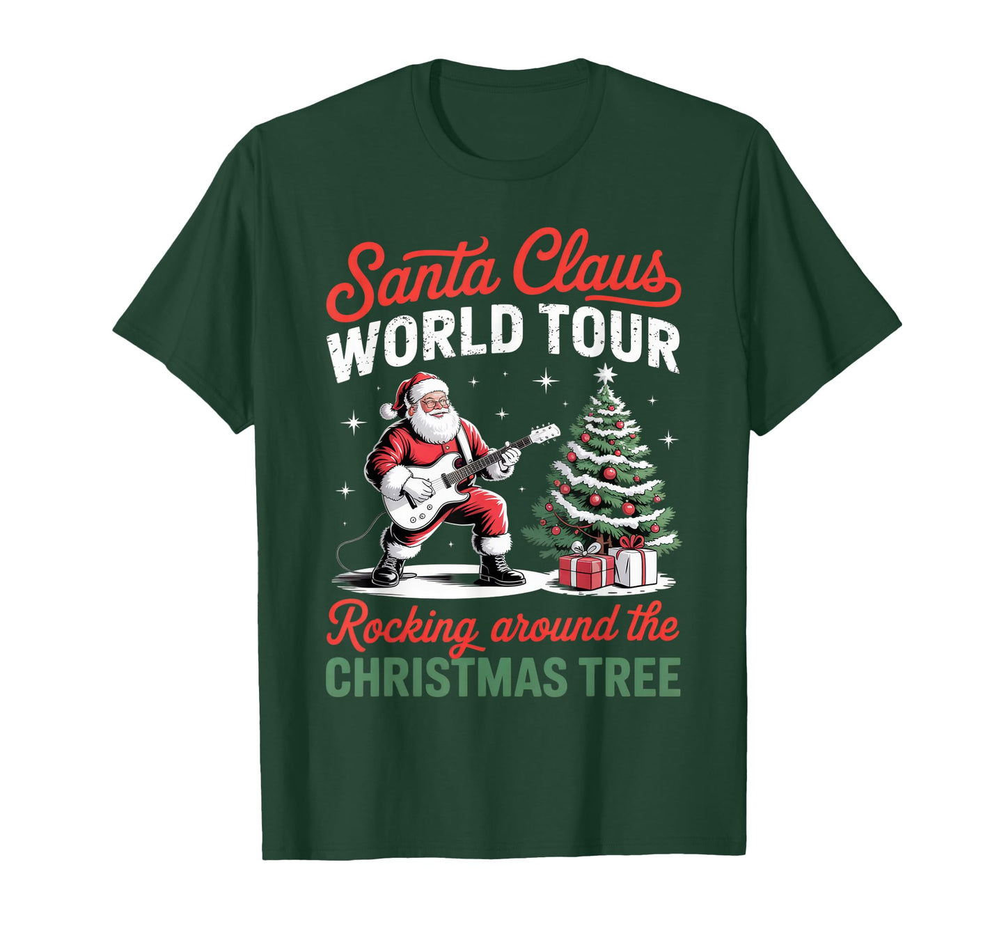 Santa Claus World Tour for Christmas Fans Holiday Season Fun T-Shirt