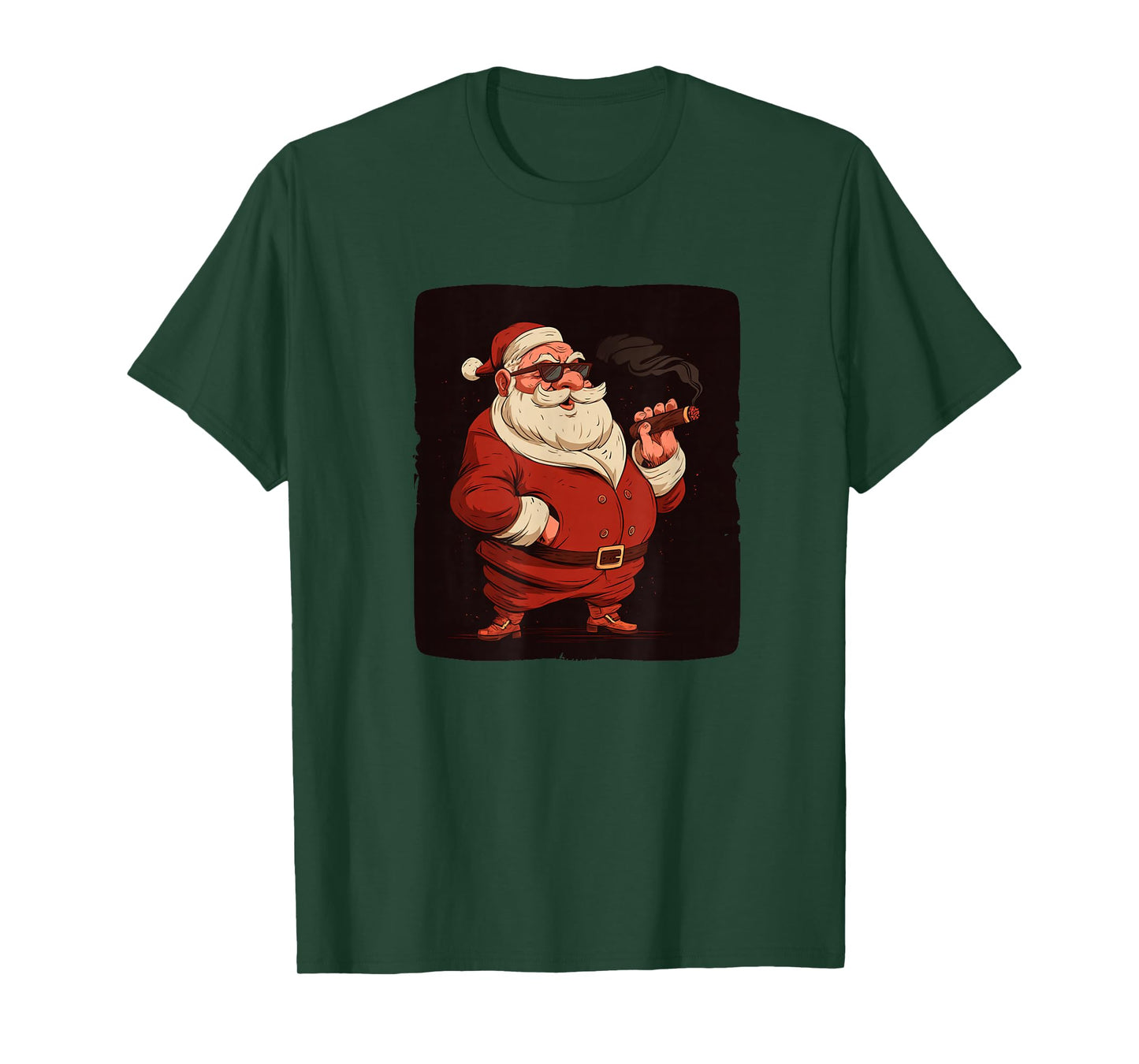 Cool Smoking Santa Claus with Sunglasses and Cigar Costume T-Shirt