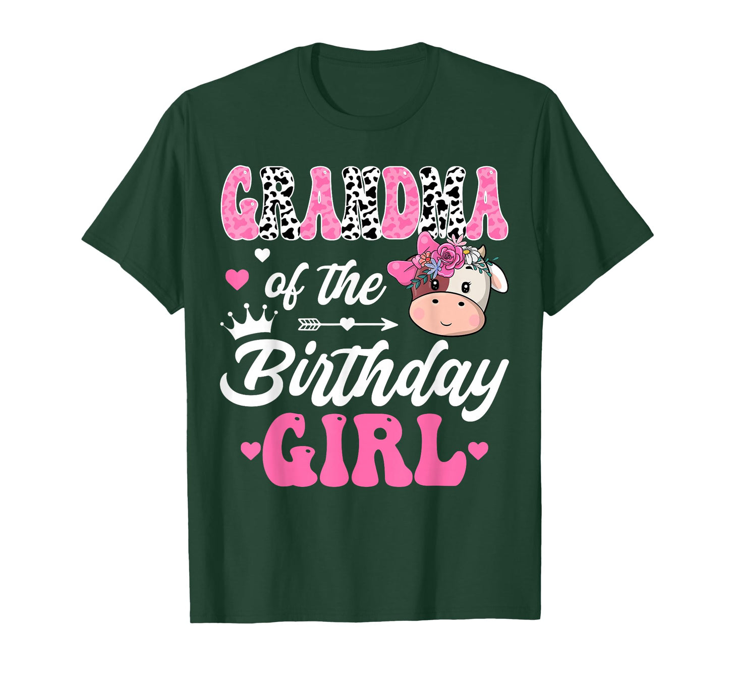 Grandma Of The Birthday Girl Farm Cow 1St Birthday Girl T-Shirt