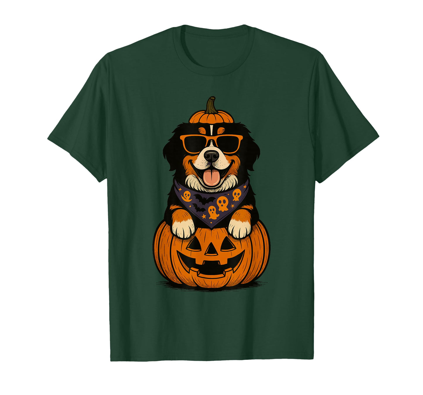 Spooky Greater Swiss Mountain Dog Pumpkin Halloween T-Shirt