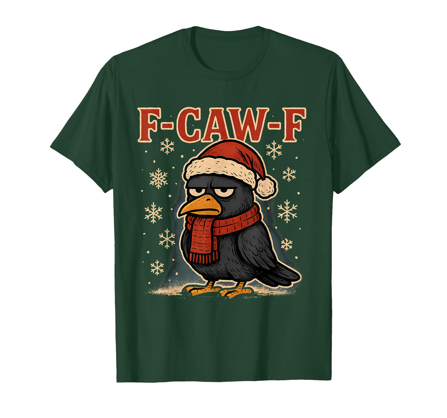 F Caw F Crow Shirt Grumpy Santa Funny Raven Christmas Women T-Shirt