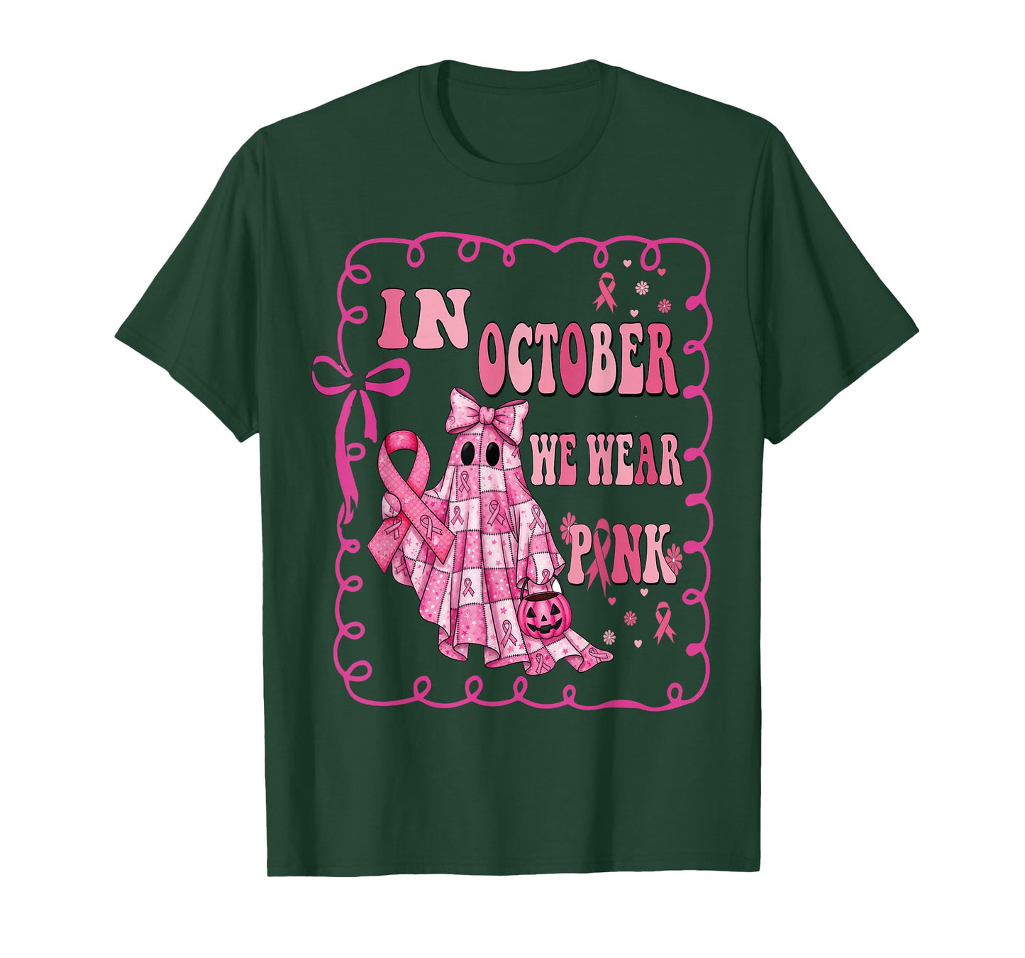 Breast Cancer in October We Wear Pink Ghost for Women T-Shirt