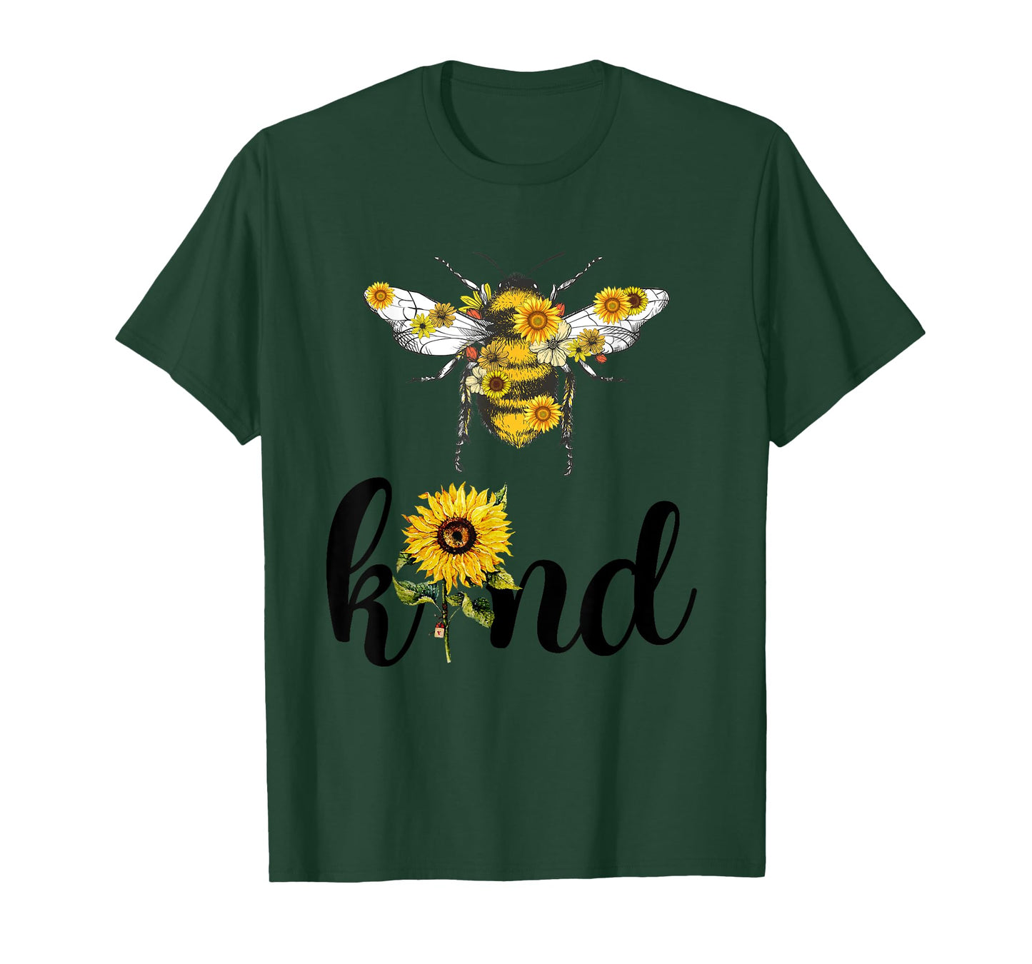 Be Kind Peace Love Cute Retro Vintage Teacher Bee Sunflower T-Shirt for Men Women Girls Kids