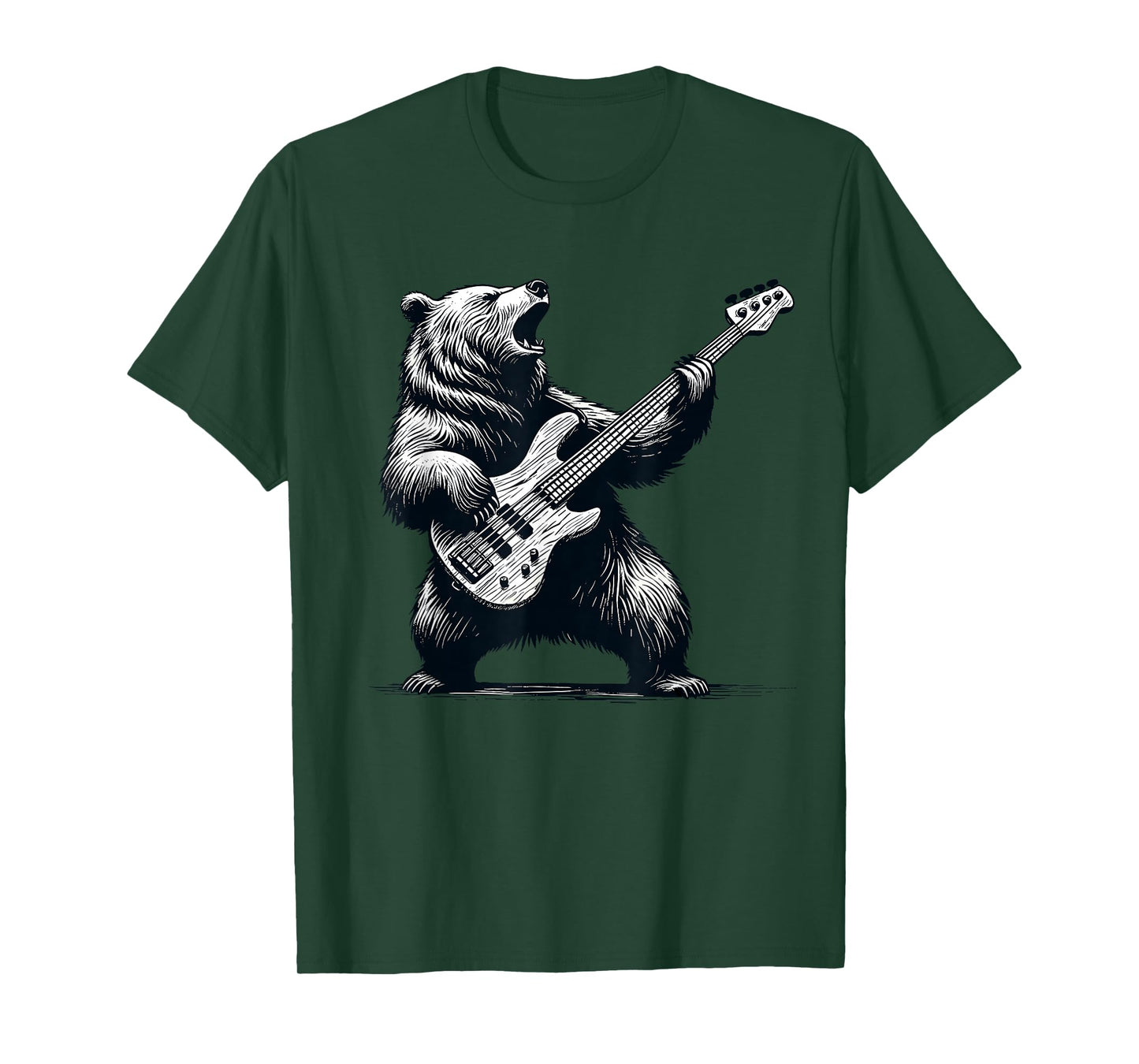 Rocking Bear Bass Guitar Player Concert Festival Music Cool T-Shirt