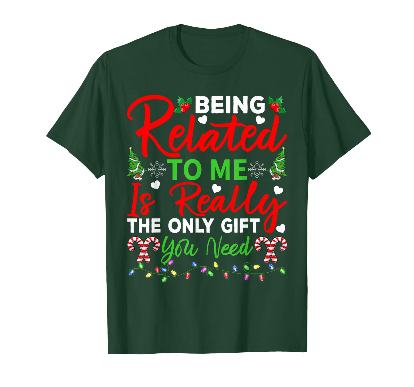 Being Related to Me Funny Family Christmas Pajamas T-Shirt