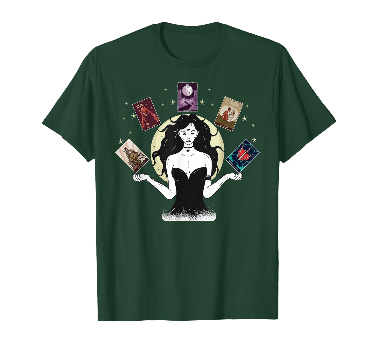Tarot Card Woman Occult Mystic Esoteric Witchcraft Spiritual T-Shirt