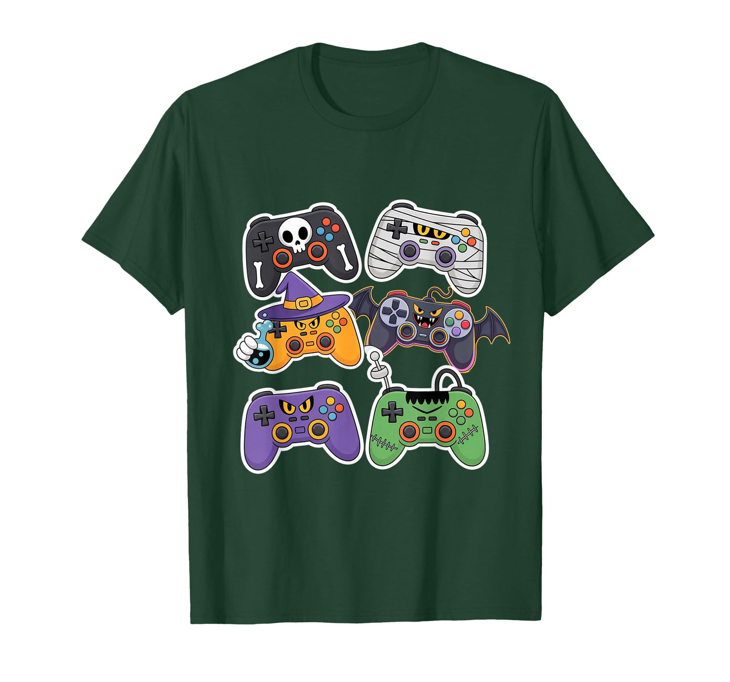 Video Game Controllers Skeleton Mummy Witch Vampire Monster T-Shirt