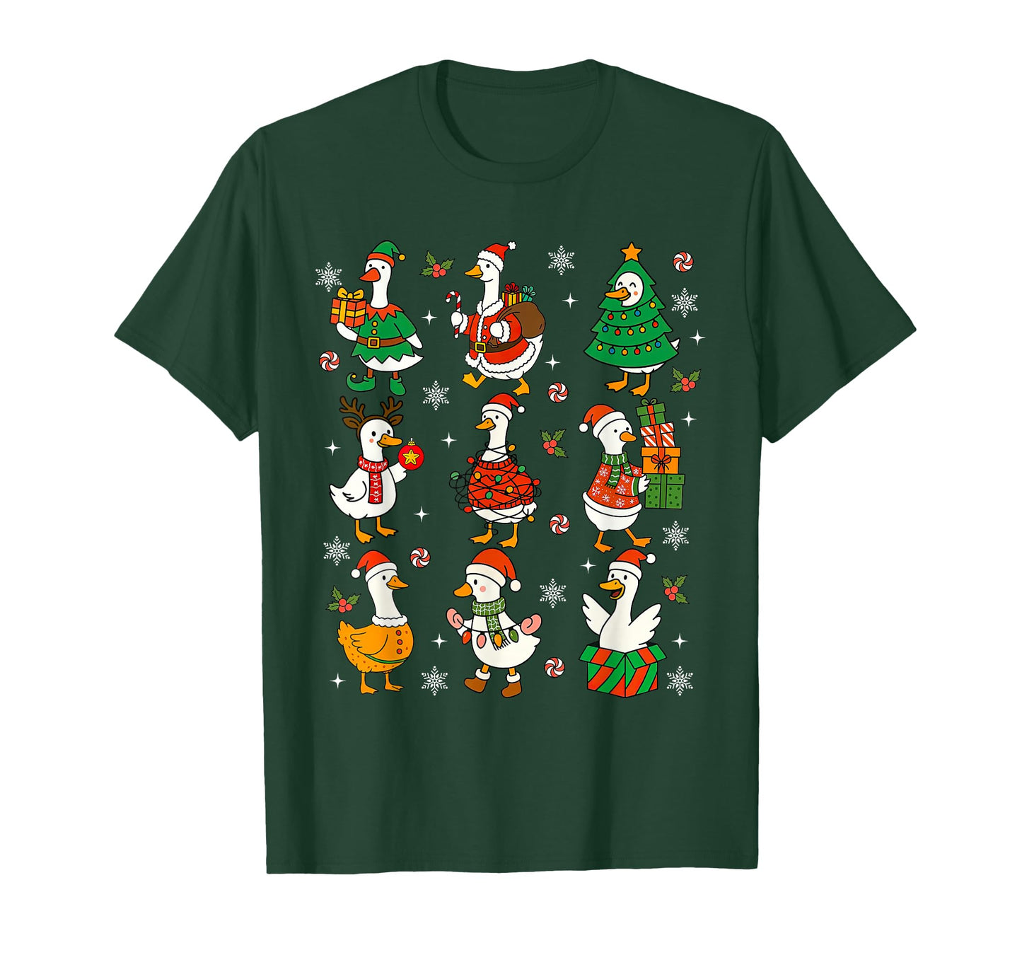 Retro Silly Goose Santa Cute Merry Christmas Tis The Season T-Shirt