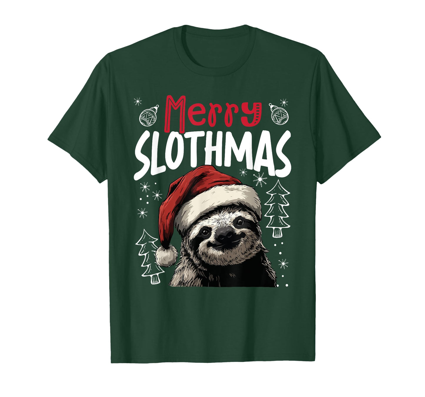 Merry Slothmas Funny Christmas Sloth T-Shirt
