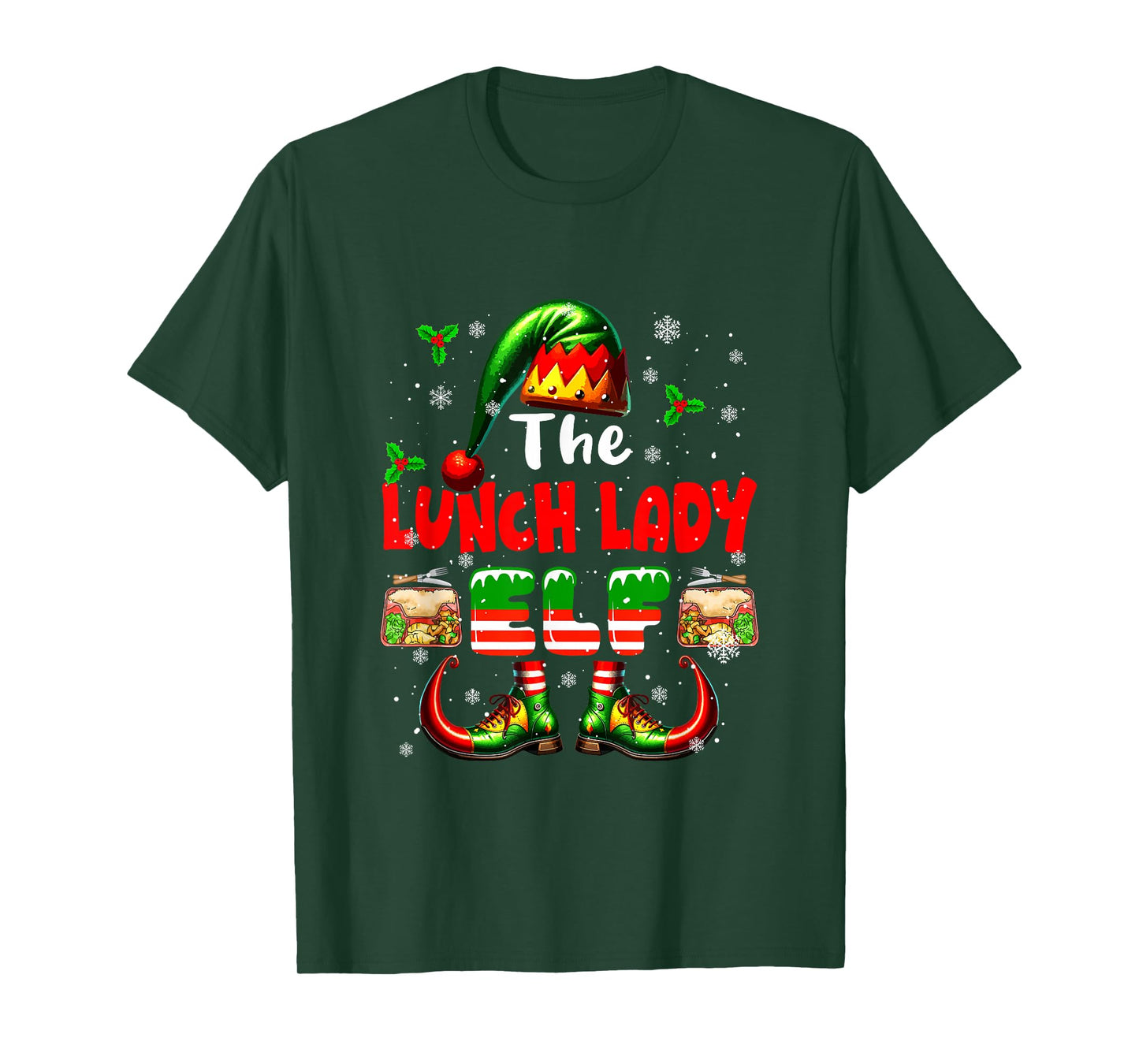 The Lunch Lady Elf Christmas Job Team Matching Parties T-Shirt