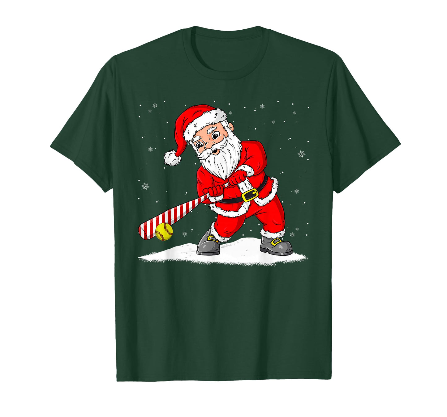 Santa Claus Playing Softball Merry Christmas Pajama Boys Men T-Shirt