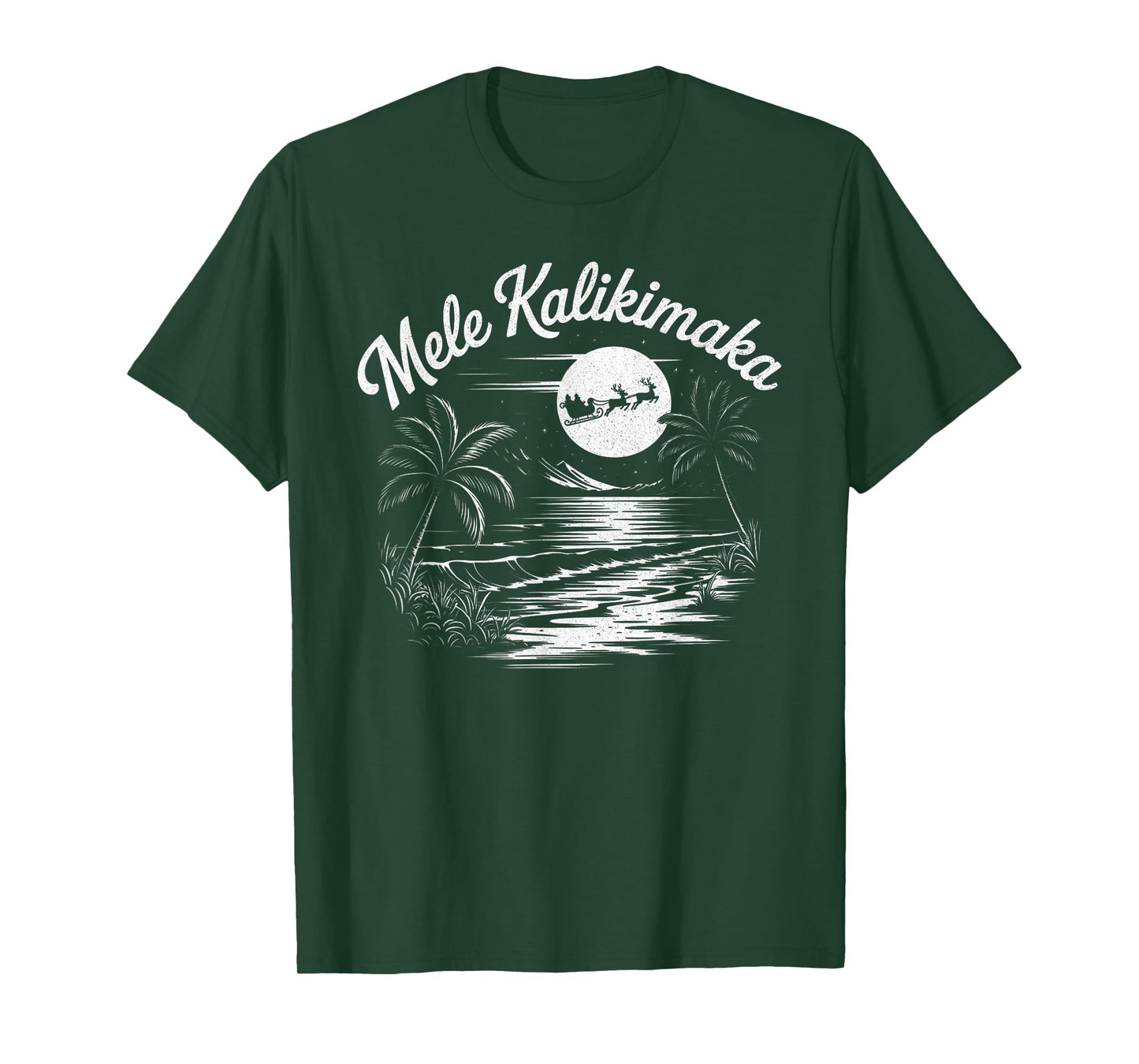 Mele Kalikimaka Christmas Hawaii Beach Hawaiian Santa Surf T-Shirt
