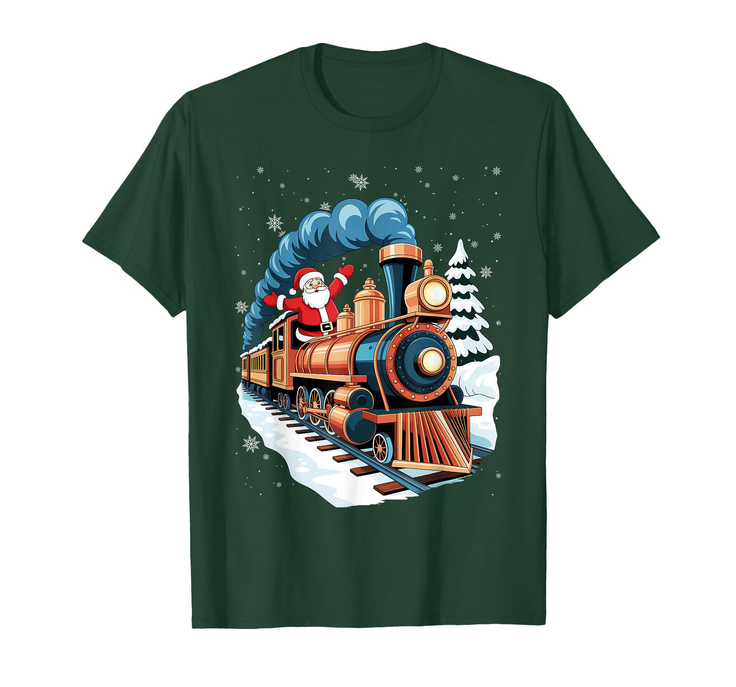 Locomotive Train Santa Hat Christmas Pajama Cool X-Mas T-Shirt