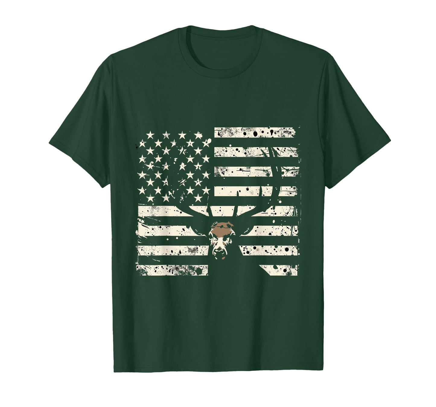 American Flag Camouflage Outdoor Antlers Deer Women Kids Men T-Shirt