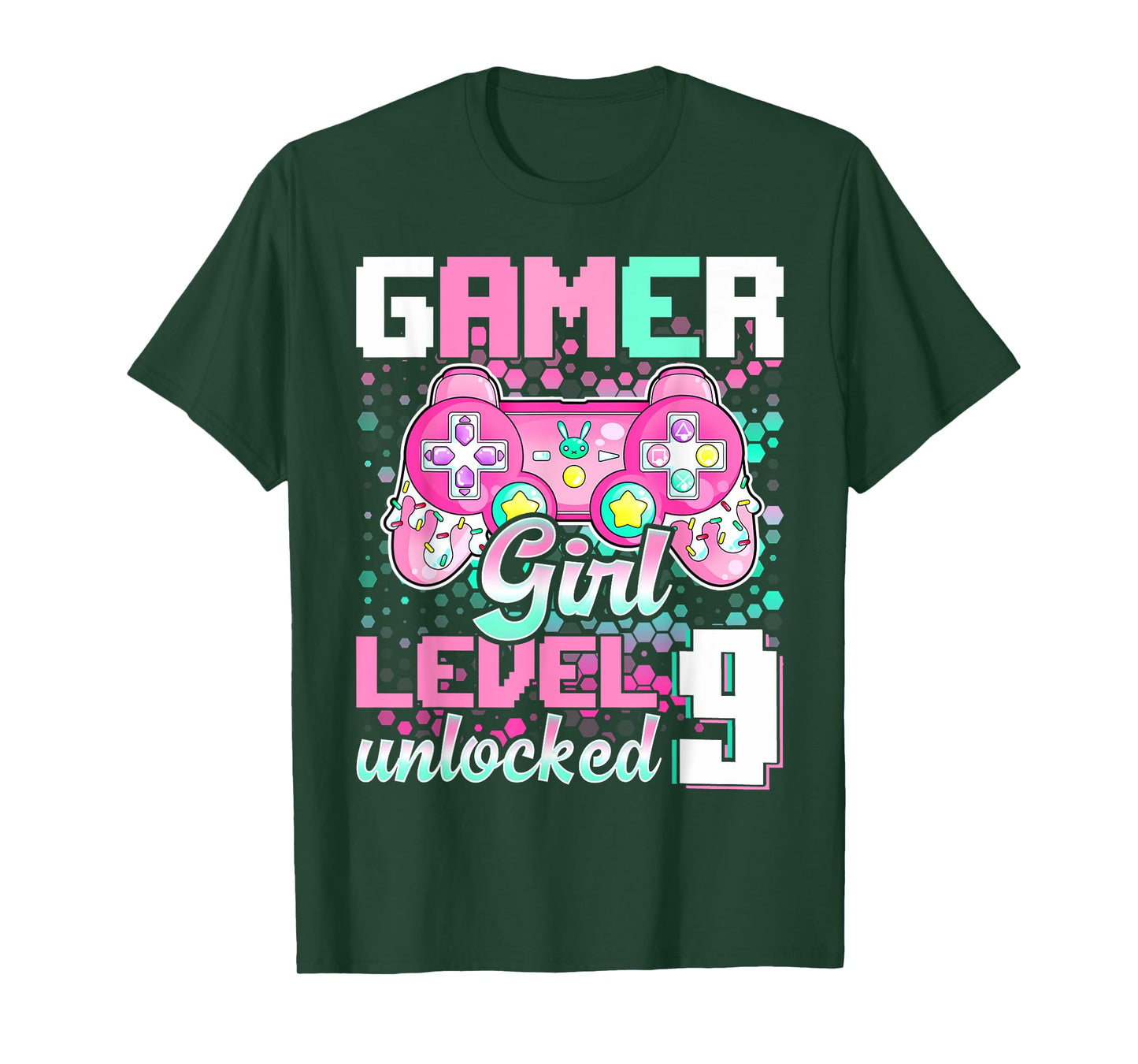 9th Birthday Gift Gamer Girl Level 9 Unlocked Video Game T-Shirt