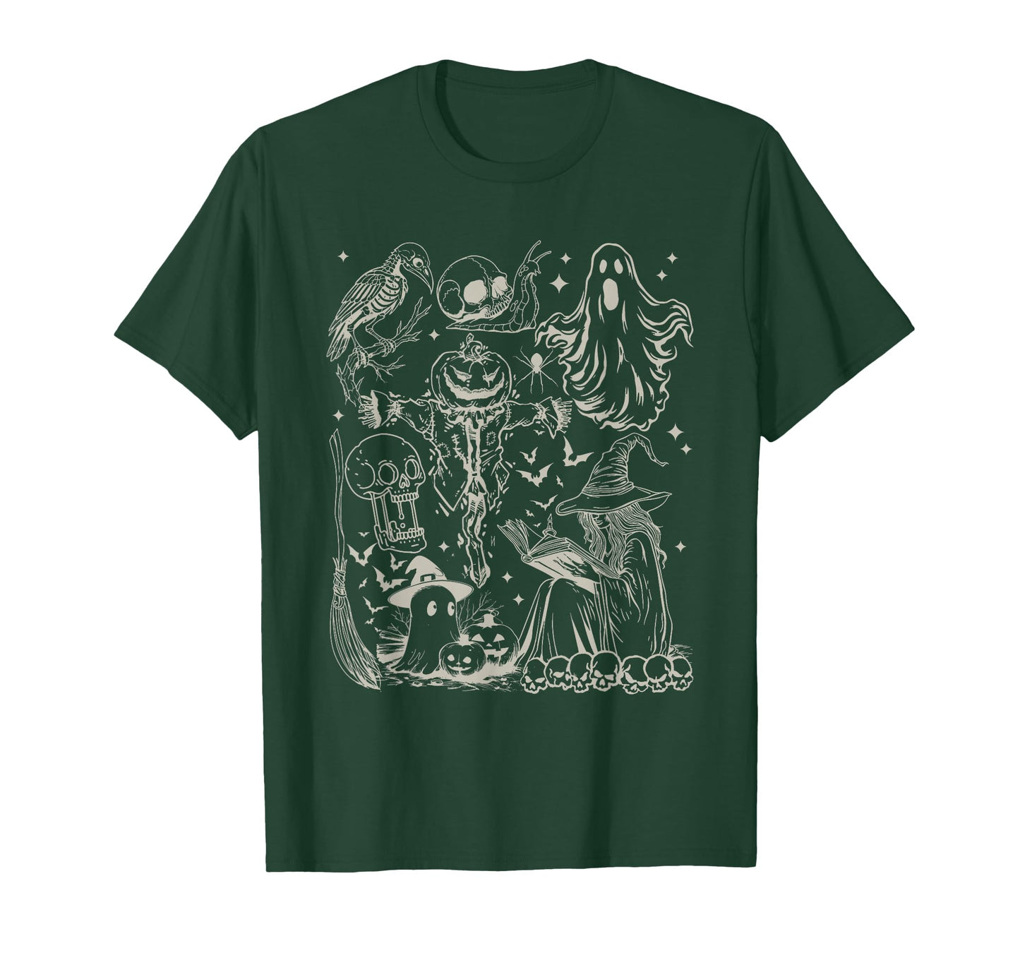 Halloween Spells and Ghost Sketch T-Shirt