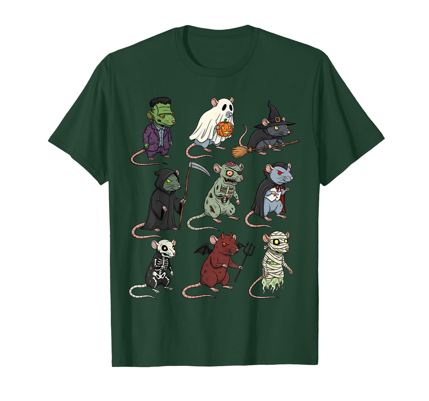 Rat Spooky Witch Boo Zombie Rat Halloween Boys & Girls T-Shirt