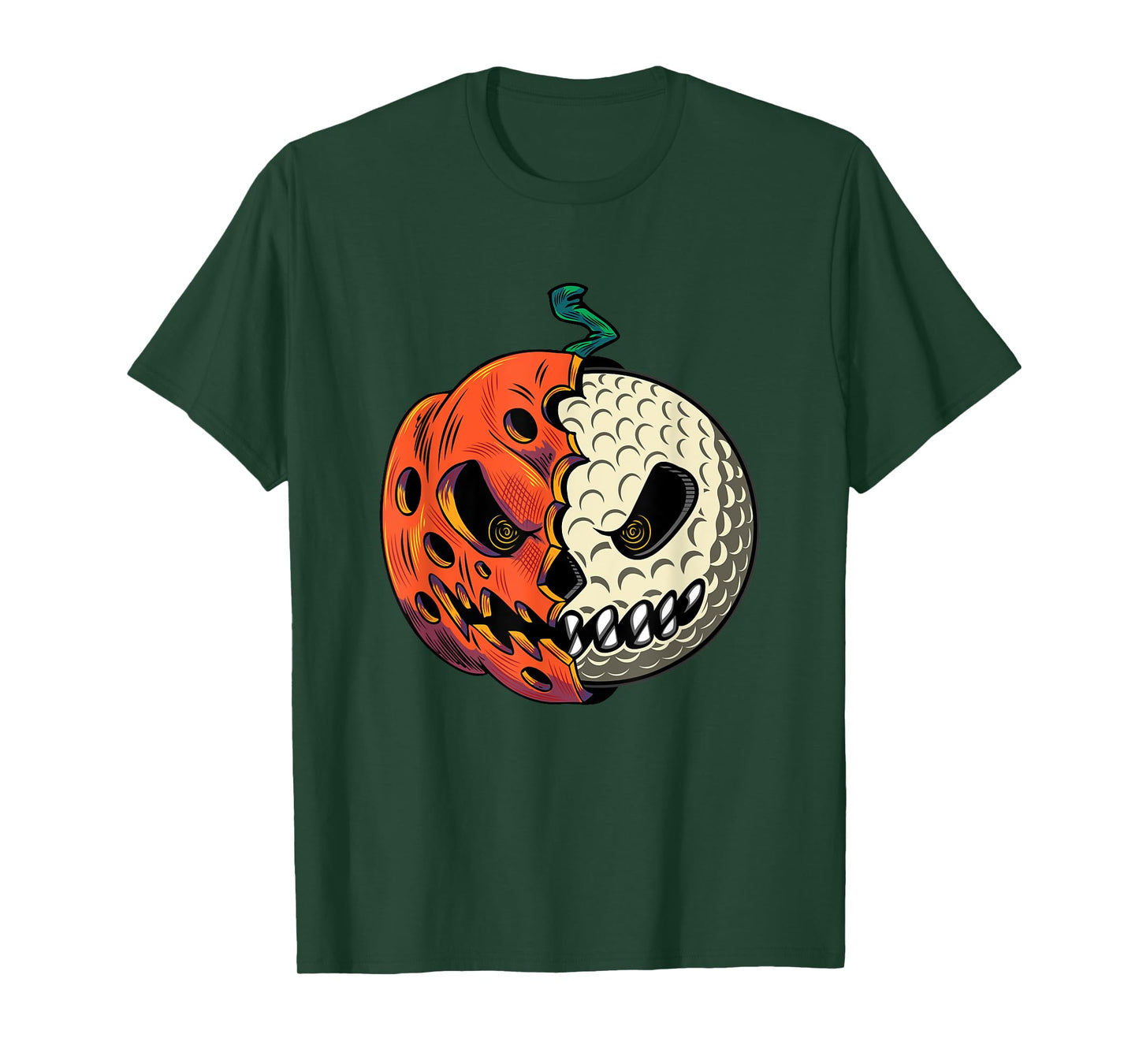 Golf Ball Costume - Pumpkin Skull Halloween Golf Player T-Shirt