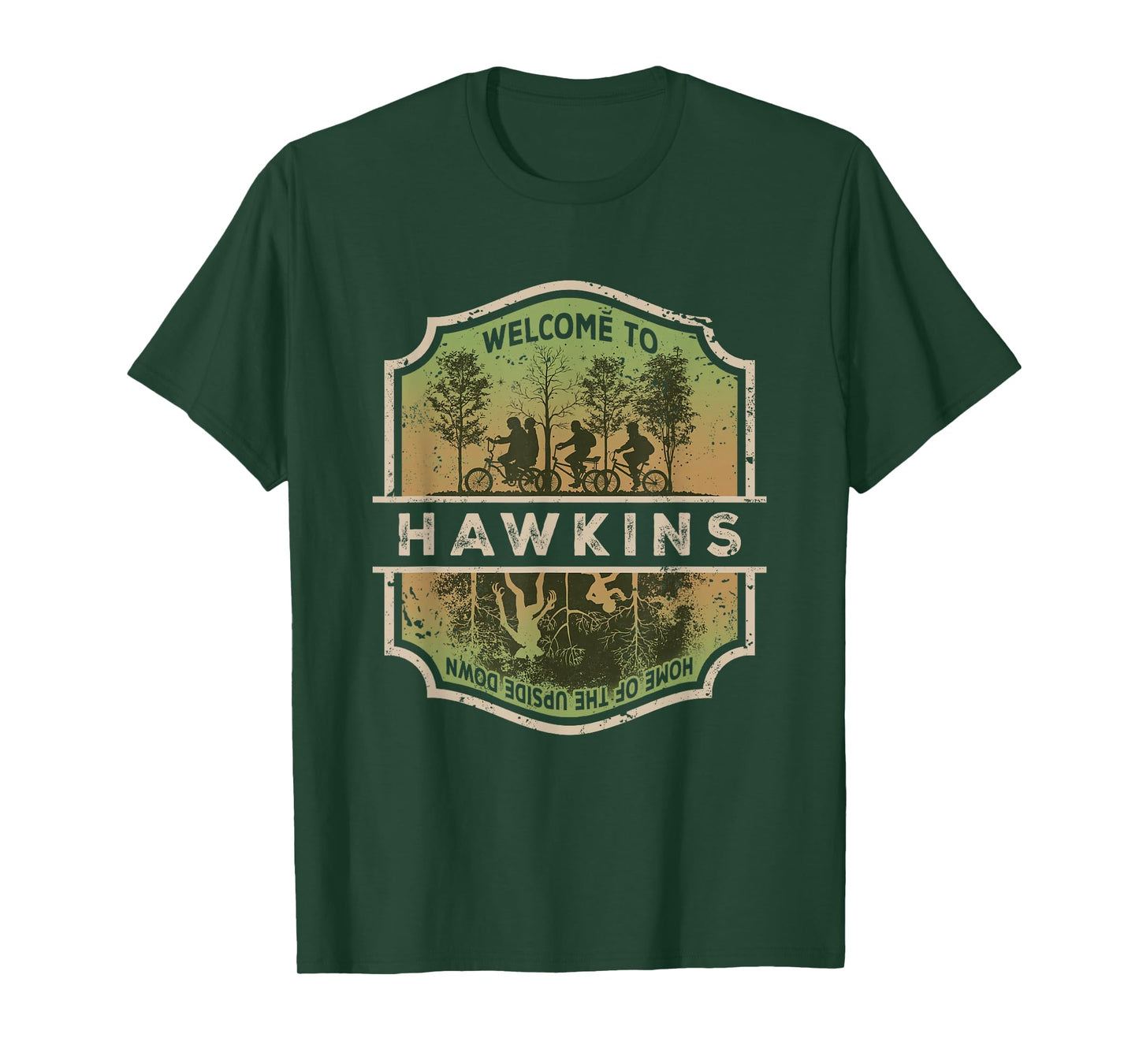 Stranger Things Welcome To Hawkins Upside Down Badge T-Shirt