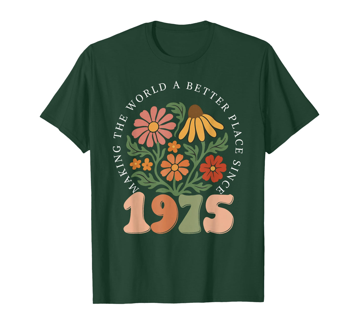 50 Years Old Vintage 1975 50th Birthday Tee Wildflower Women T-Shirt