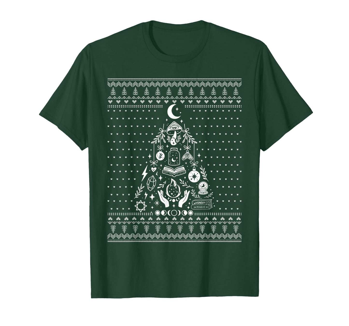 Witchy Christmas Tree Witchcraft Wicca Ugly Sweater T-Shirt