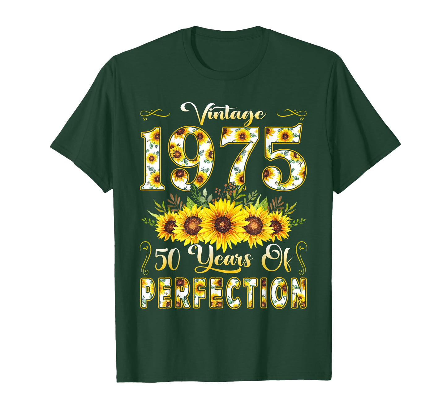 50 Year Old Vintage 1975 Sunflower 50th Birthday Girl Women T-Shirt