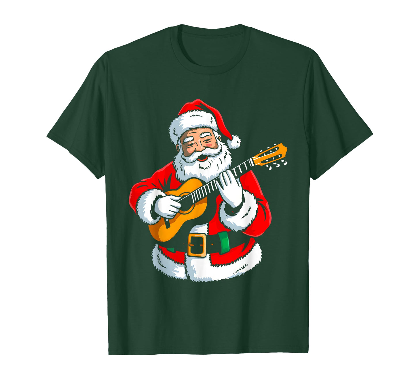Santa Playing Guitar Classic Xmas Vibes Funny Christmas Pjs T-Shirt