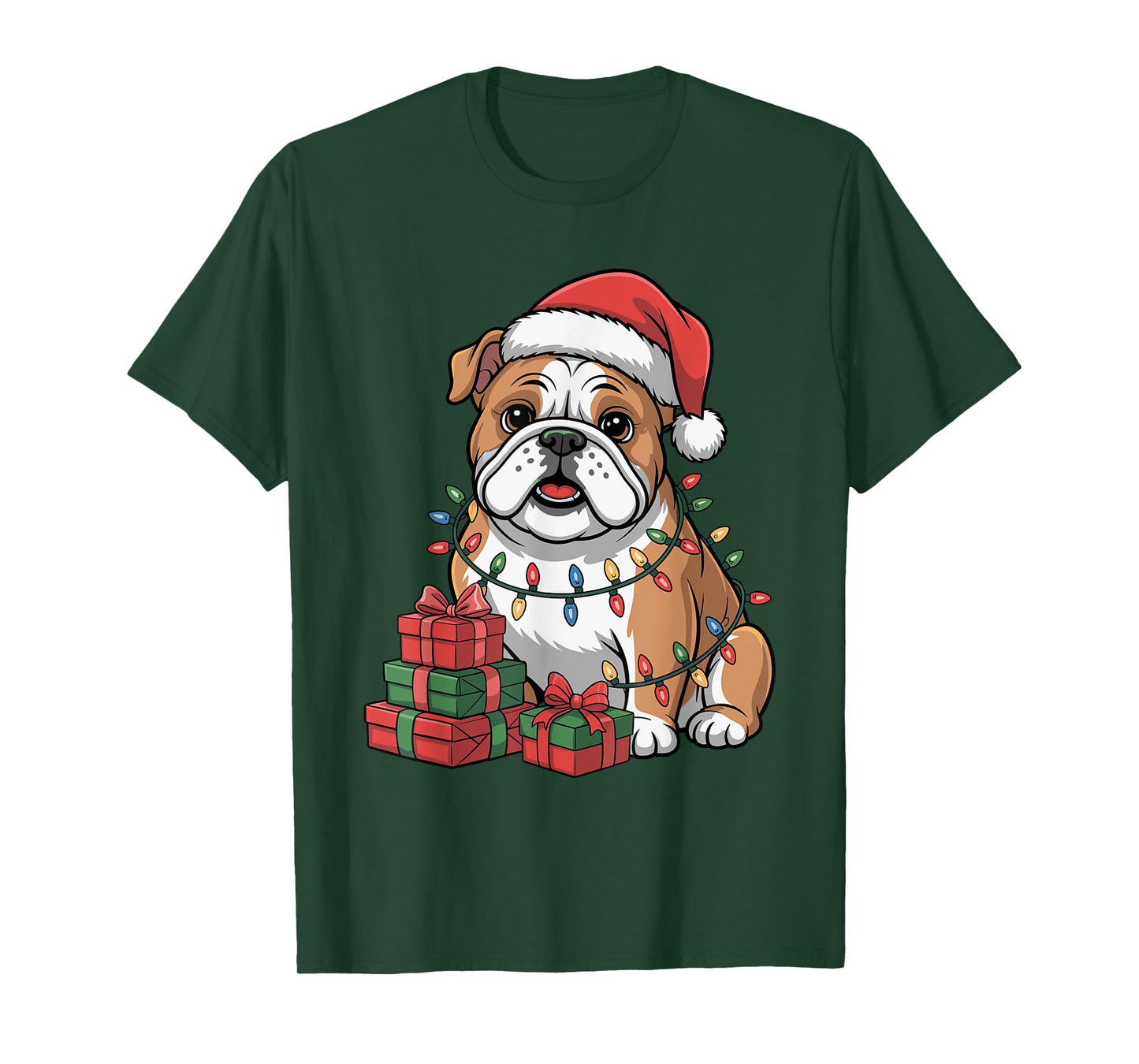 Cute Bulldog Christmas Xmas Design Funny Dog Lover Holiday T-Shirt