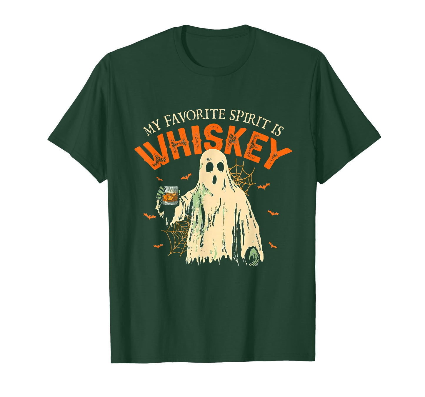 My Favorite Spirit Is Whiskey Funny Ghost Halloween Costume T-Shirt
