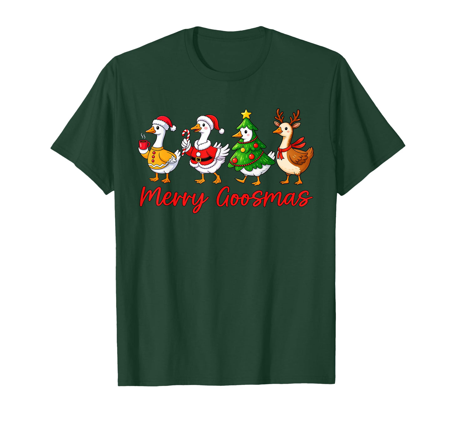 Merry Goosemas Christmas Silly Goose Funny Xmas Women Kids T-Shirt