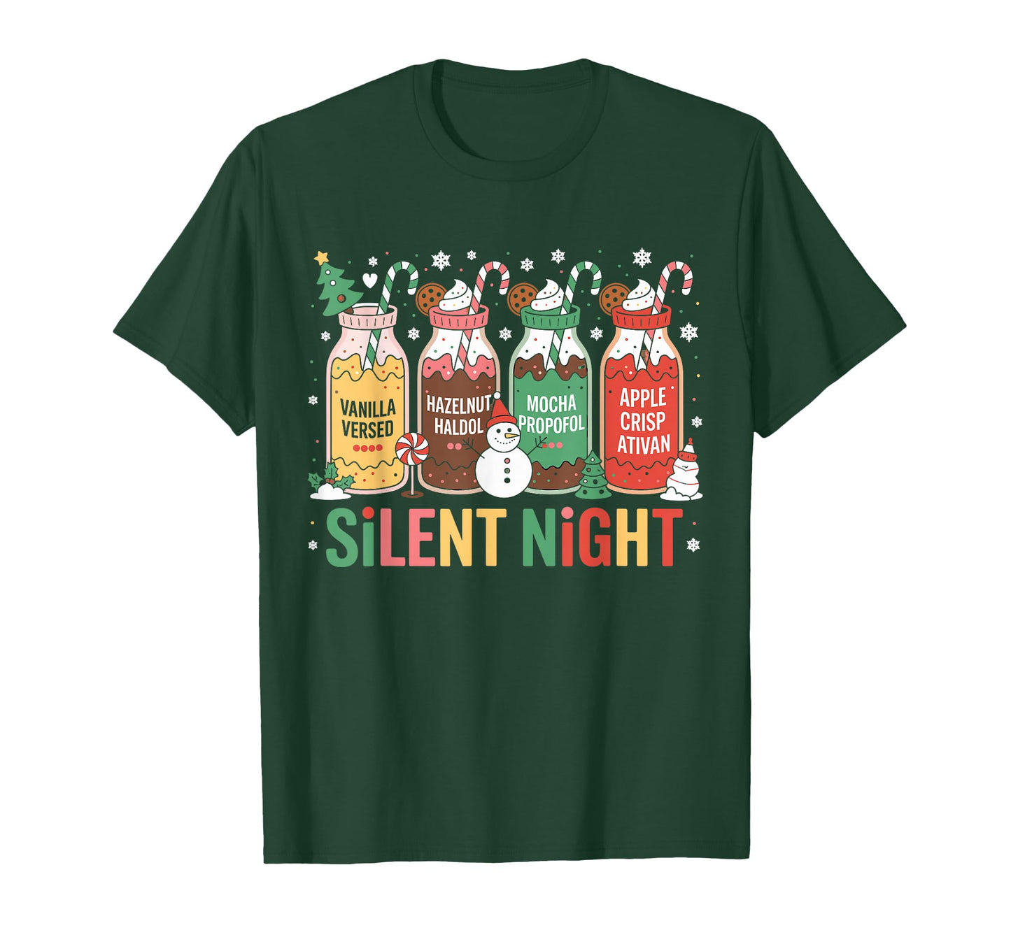 Funny Santa Propofol Silent Night ICU Nurses Merry Christmas T-Shirt