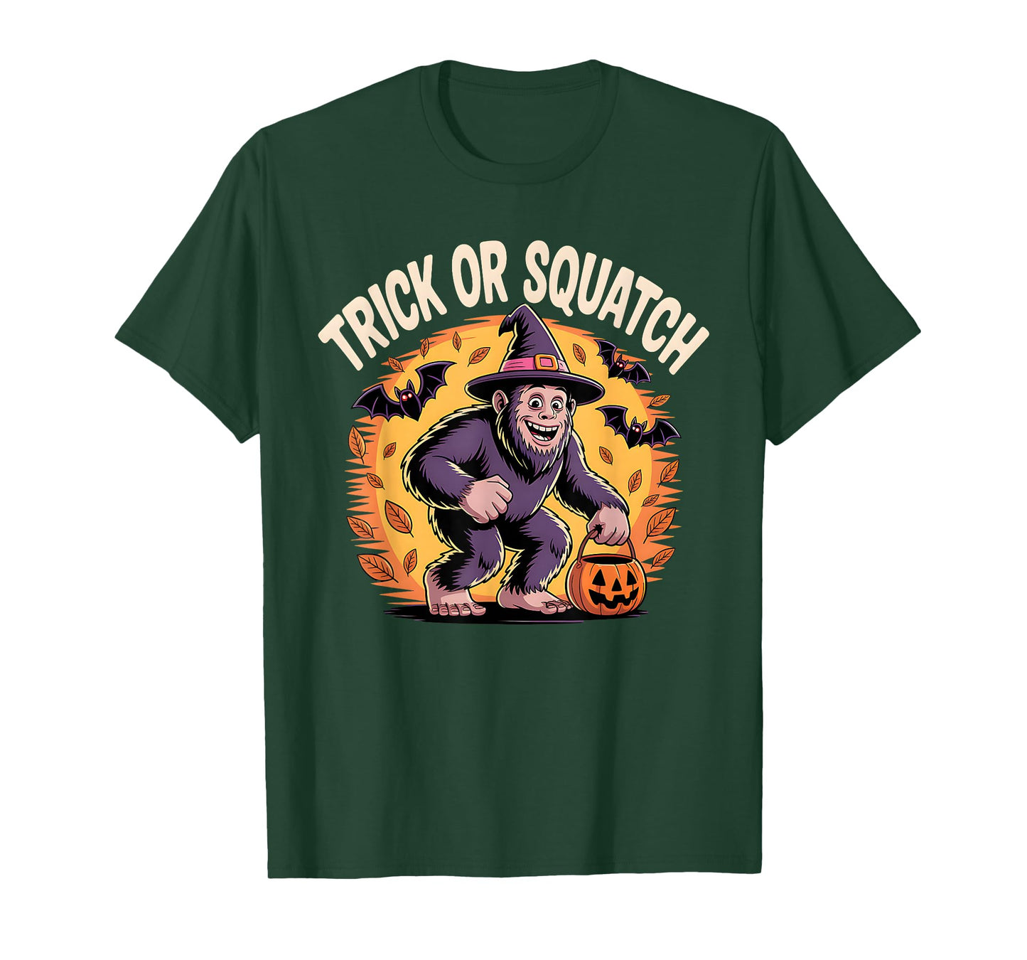 Trick or Squatch Funny Bigfoot Halloween T-Shirt