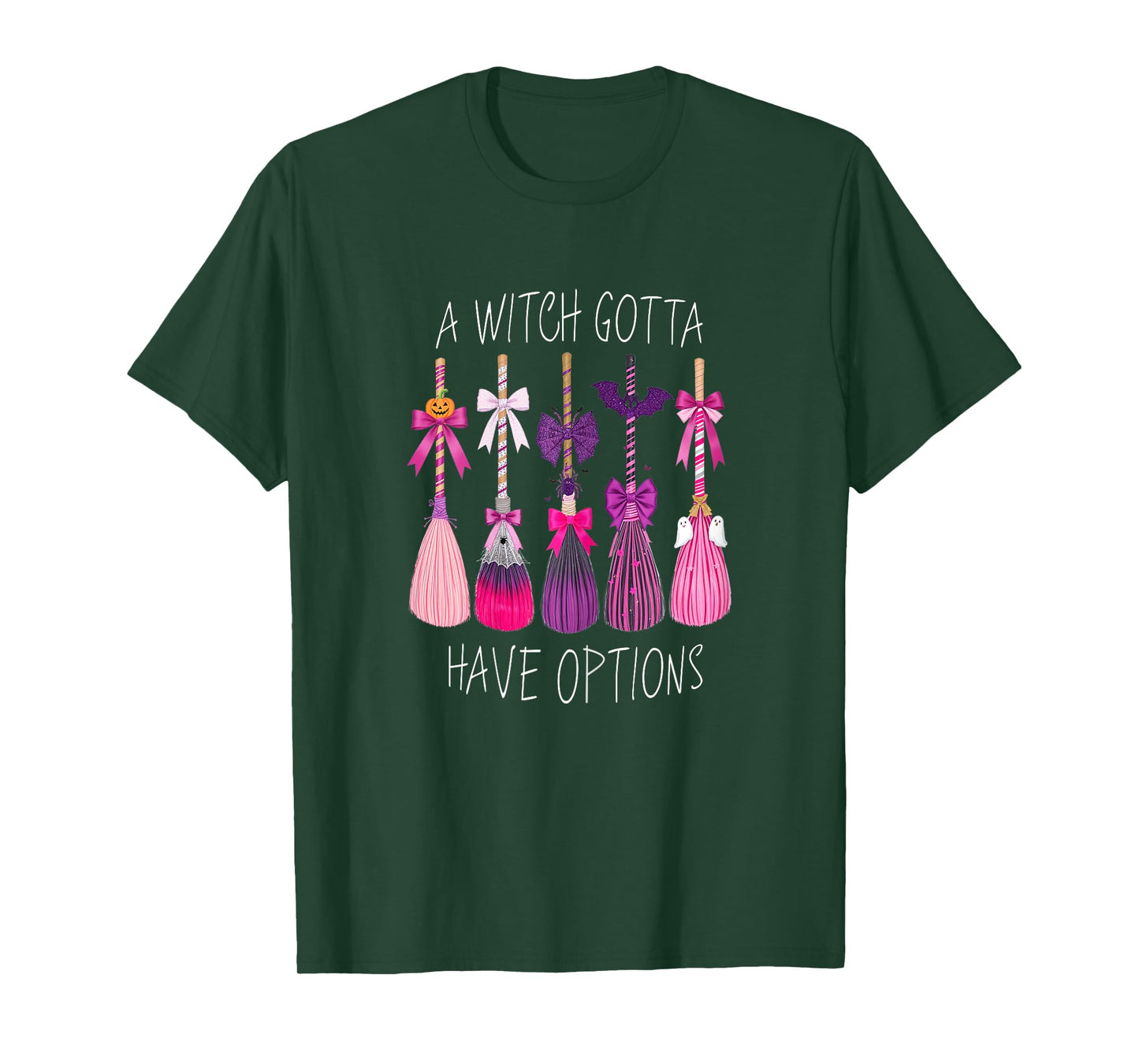 A Witch Gotta Have Options Witch's Broom Halloween T-Shirt