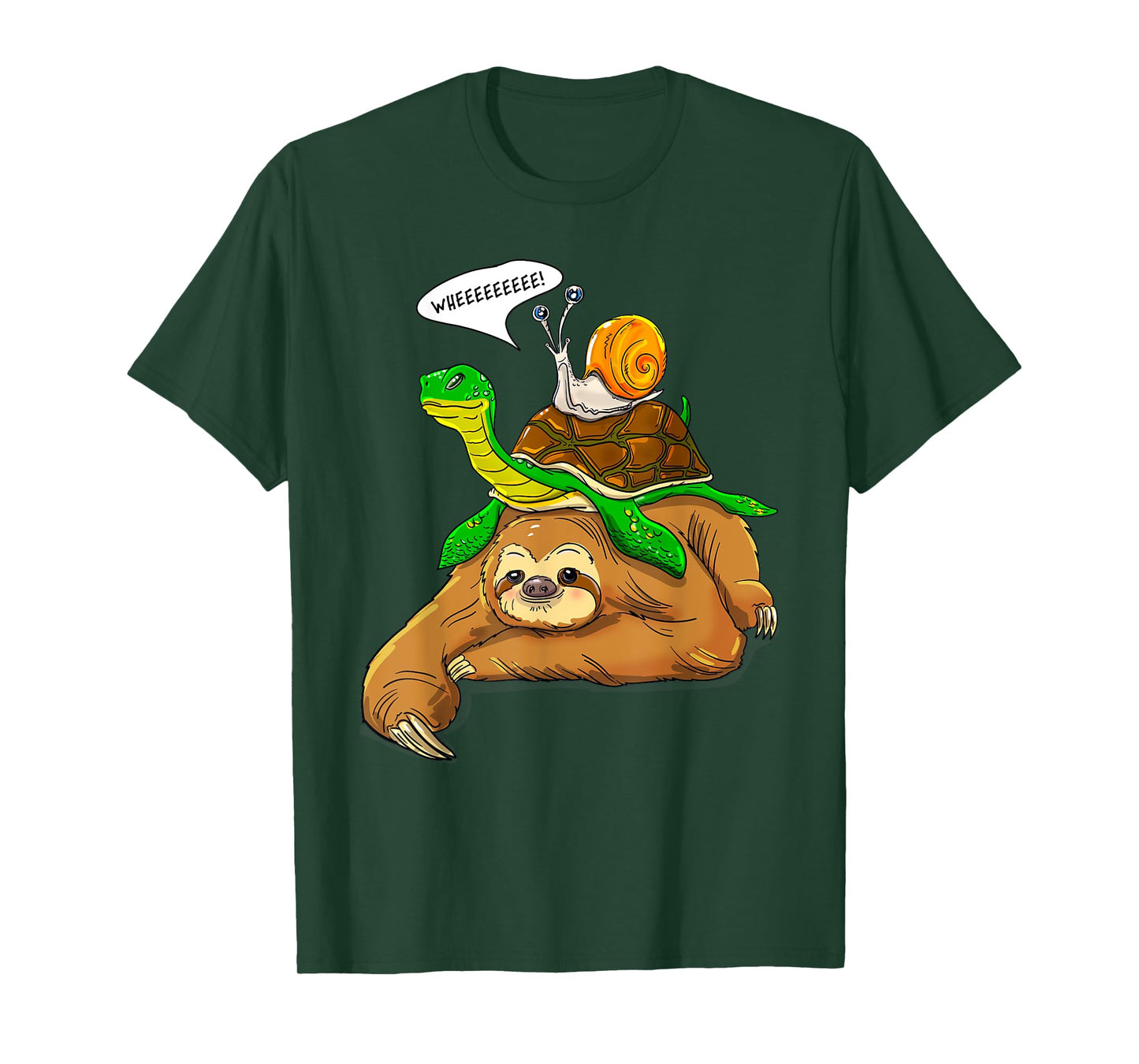Sloth Turtle Snail Funny Humor Cute Animal Lover T-Shirt