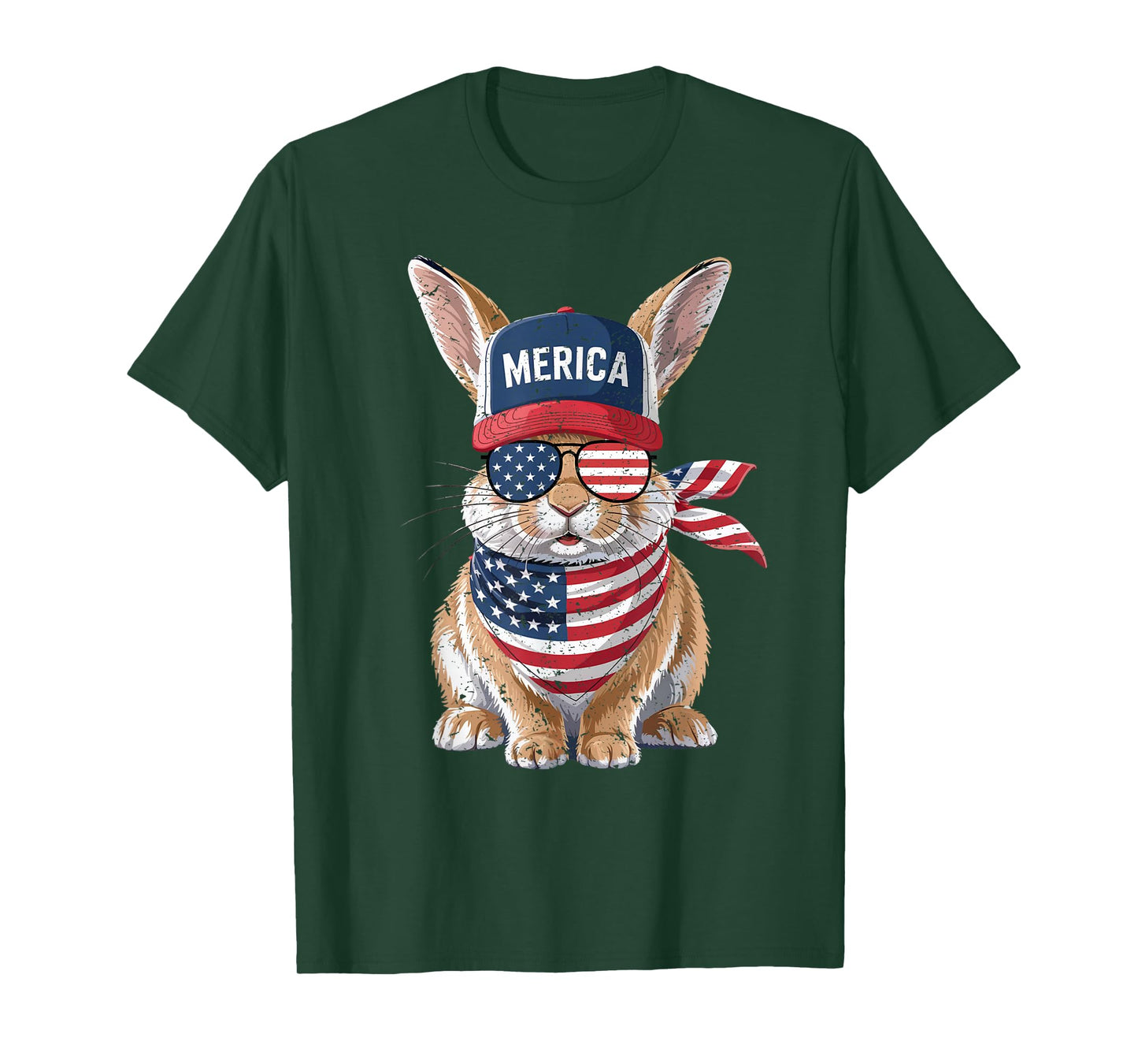 Rabbit 4th of July US American Flag Patriotic Bunny T-Shirt
