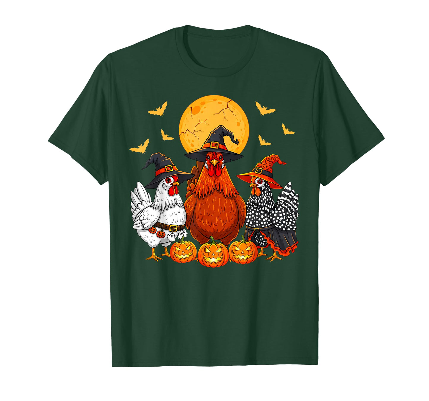 Halloween Costume Spooky Season Funny Chickens Witch T-Shirt