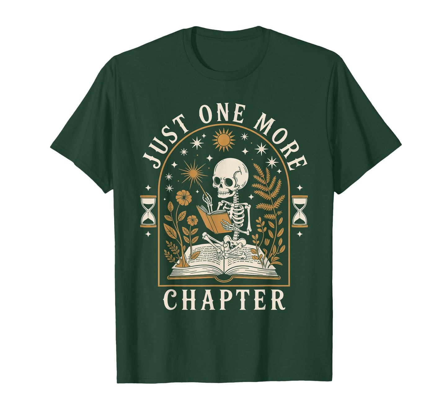 Just One More Chapter Vintage Skeleton Reading Book Reader T-Shirt