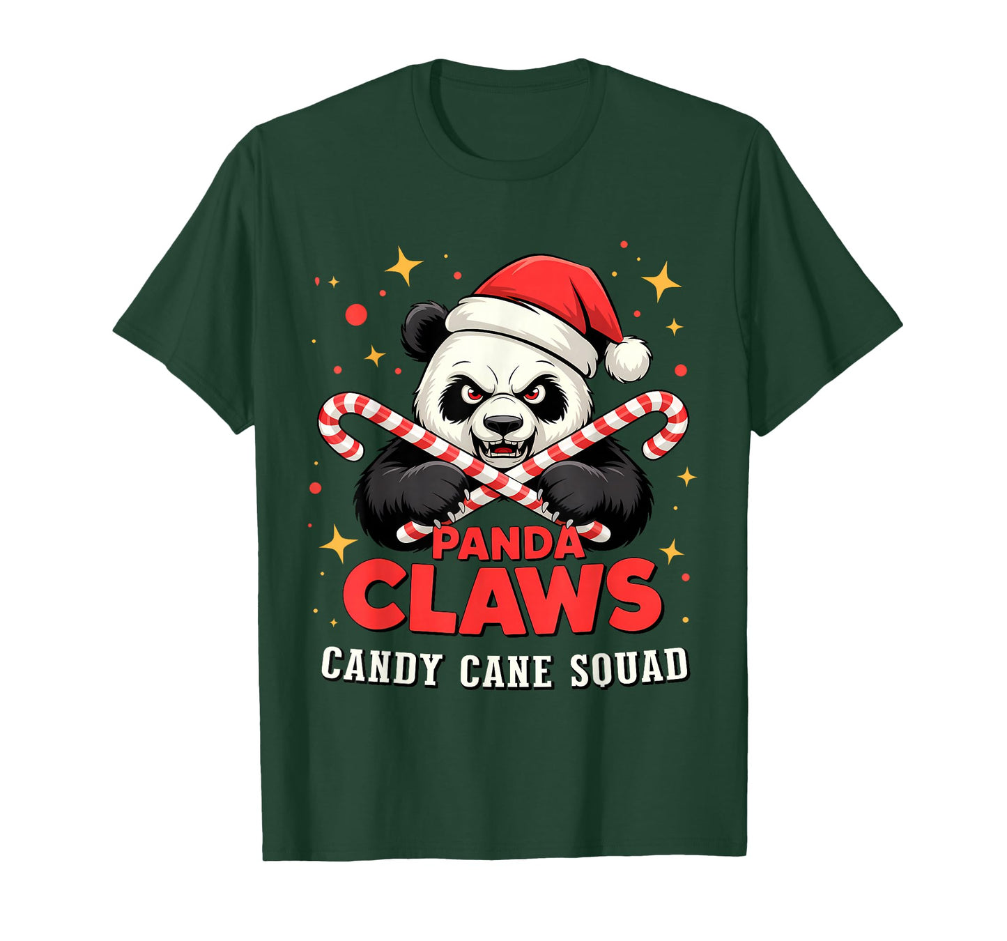 Panda Claws – Candy Cane Squad Christmas T-Shirt