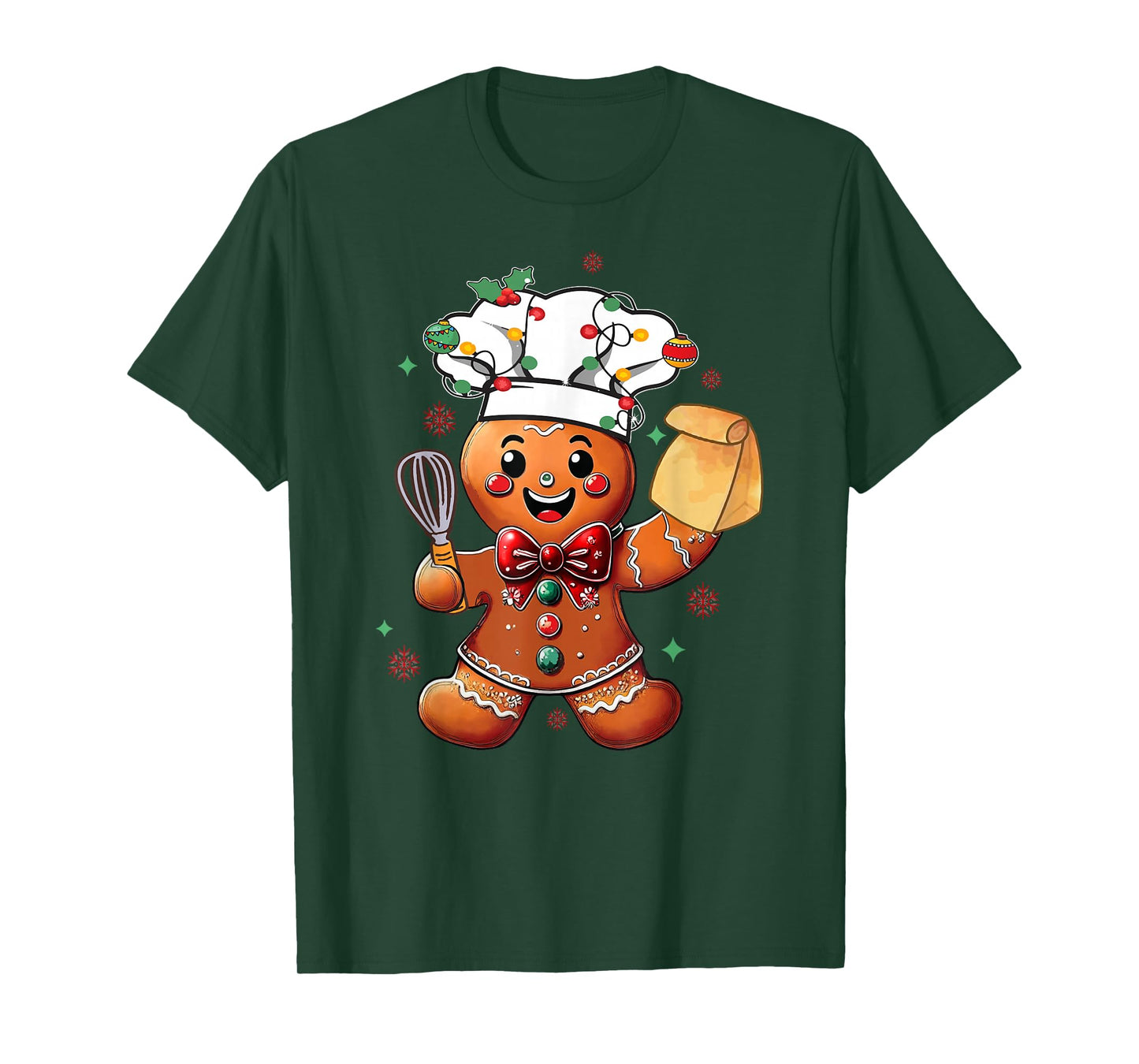 Cute Gingerbread Man Baker Funny Christmas Chef Bake Cookies T-Shirt