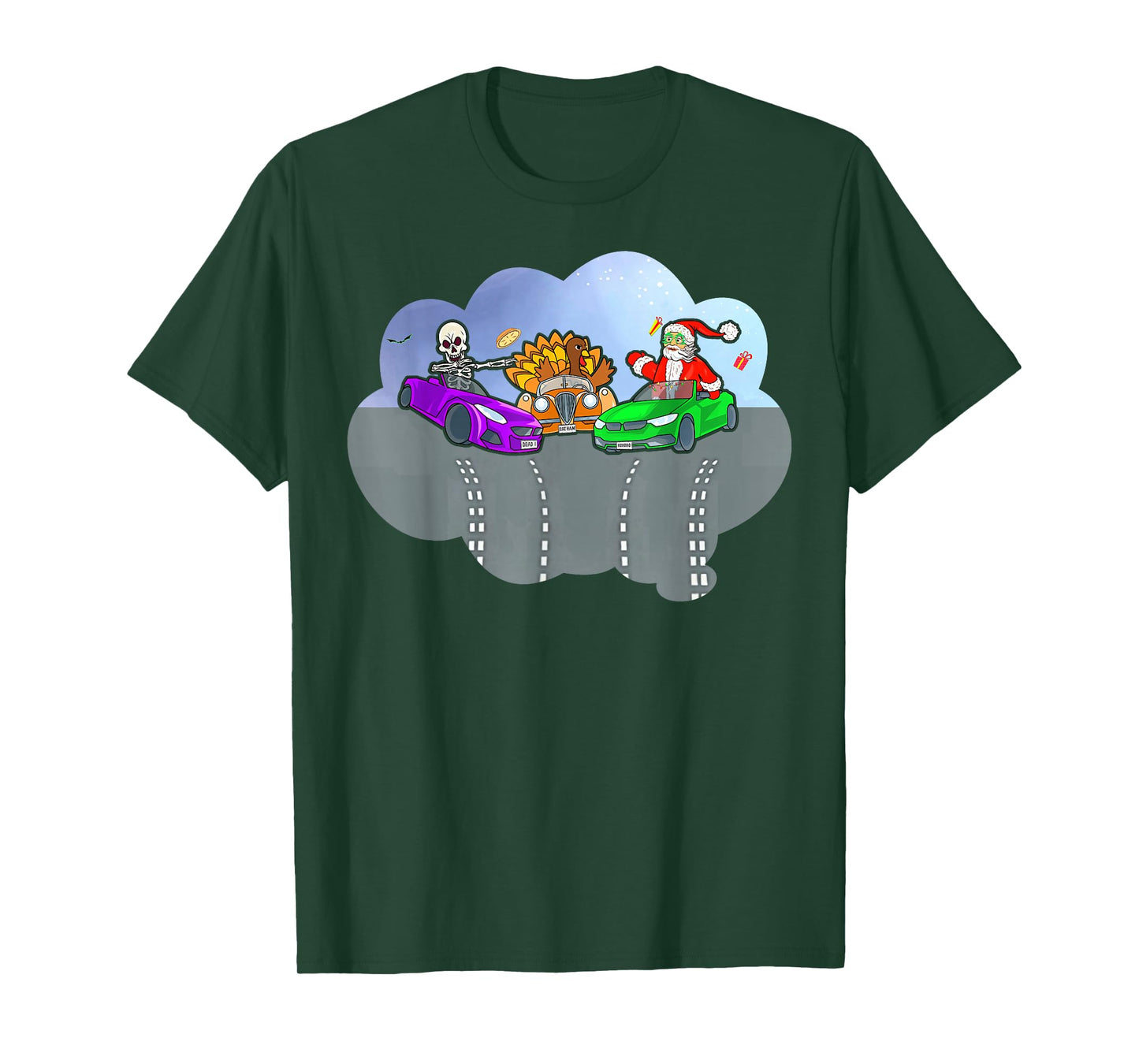 Funny Halloween Thanksgiving Christmas Crash HallowThanksMas T-Shirt