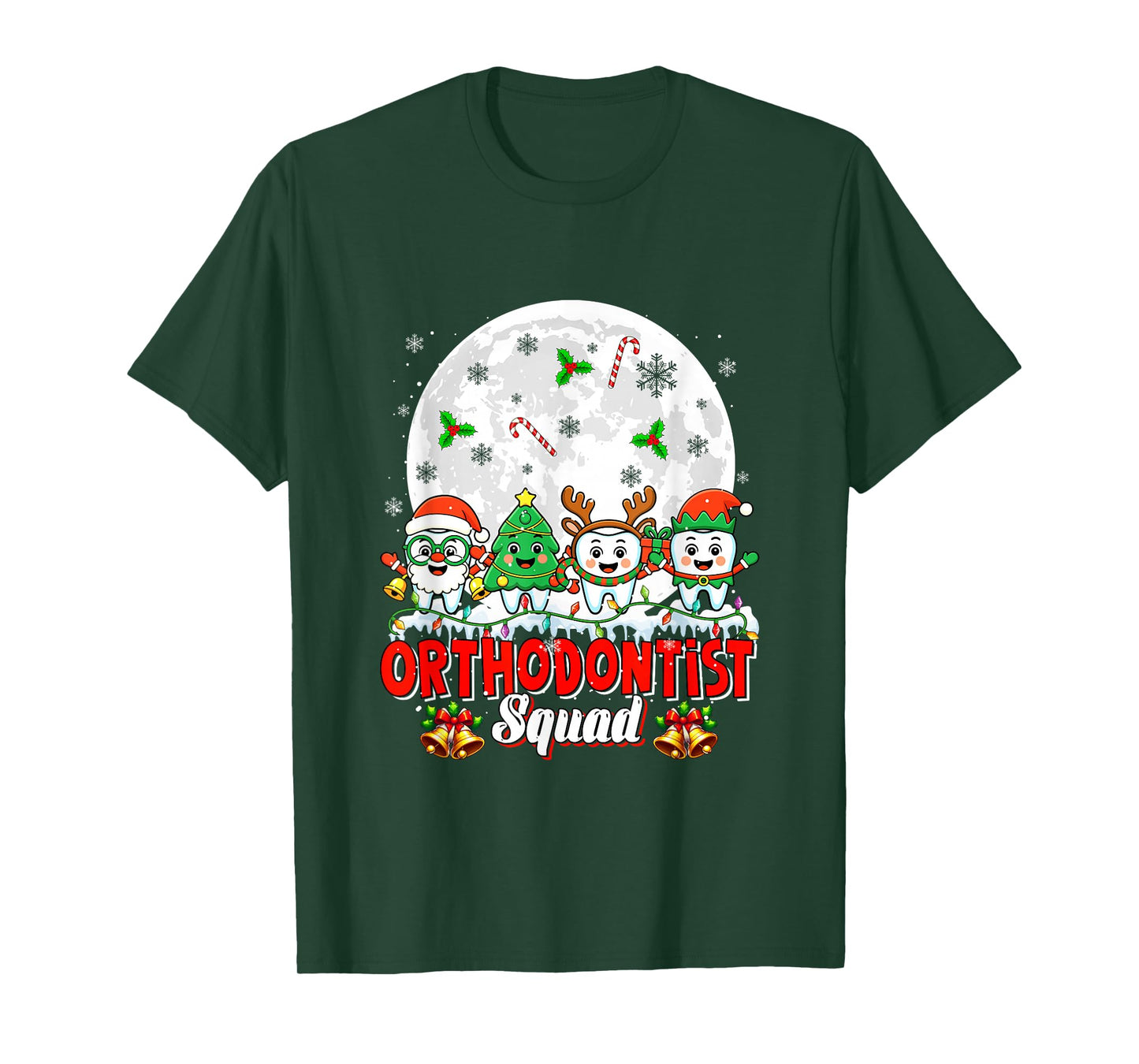Orthodontist Squad Santa Reindeer Xmas Tree Teeth Dentist T-Shirt