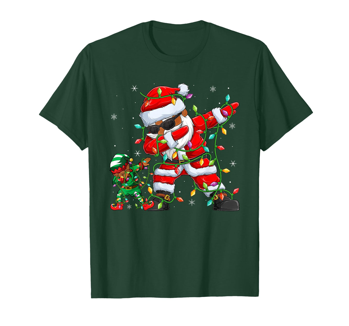 Christmas African American Dabbing Santa Claus Elf Dab Xmas T-Shirt