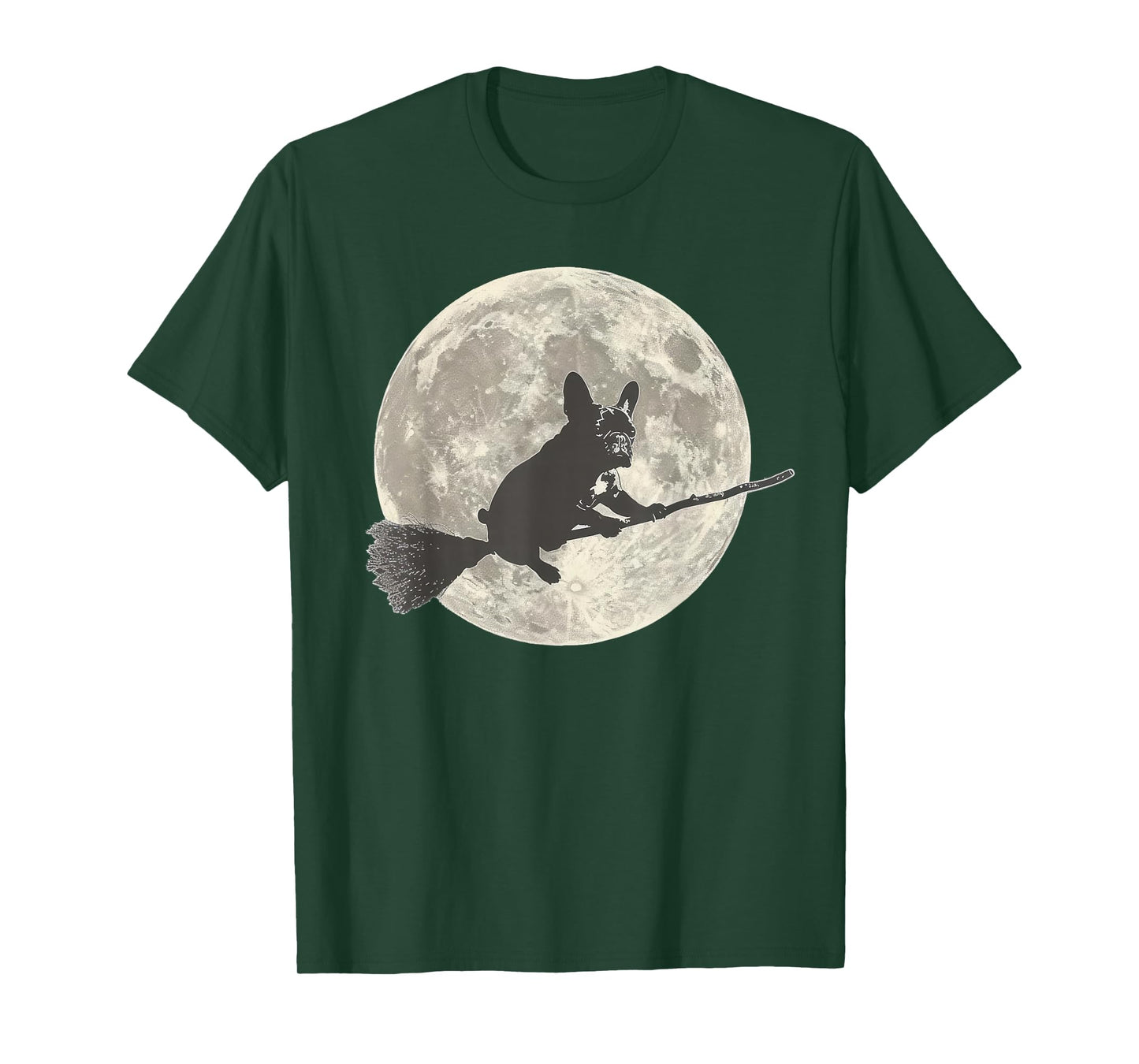 Funny Halloween Witch Pug Moon Dog Mom Pug Lover T-Shirt