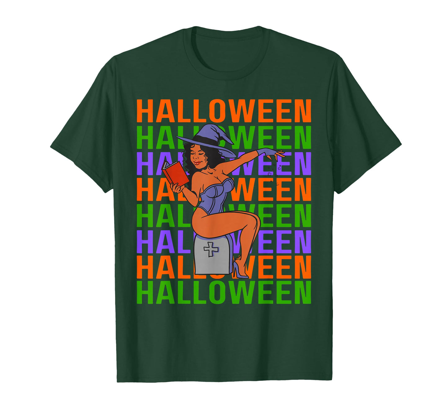 Funny Melanin Halloween Black Girl Magic Scary Blood Costume T-Shirt