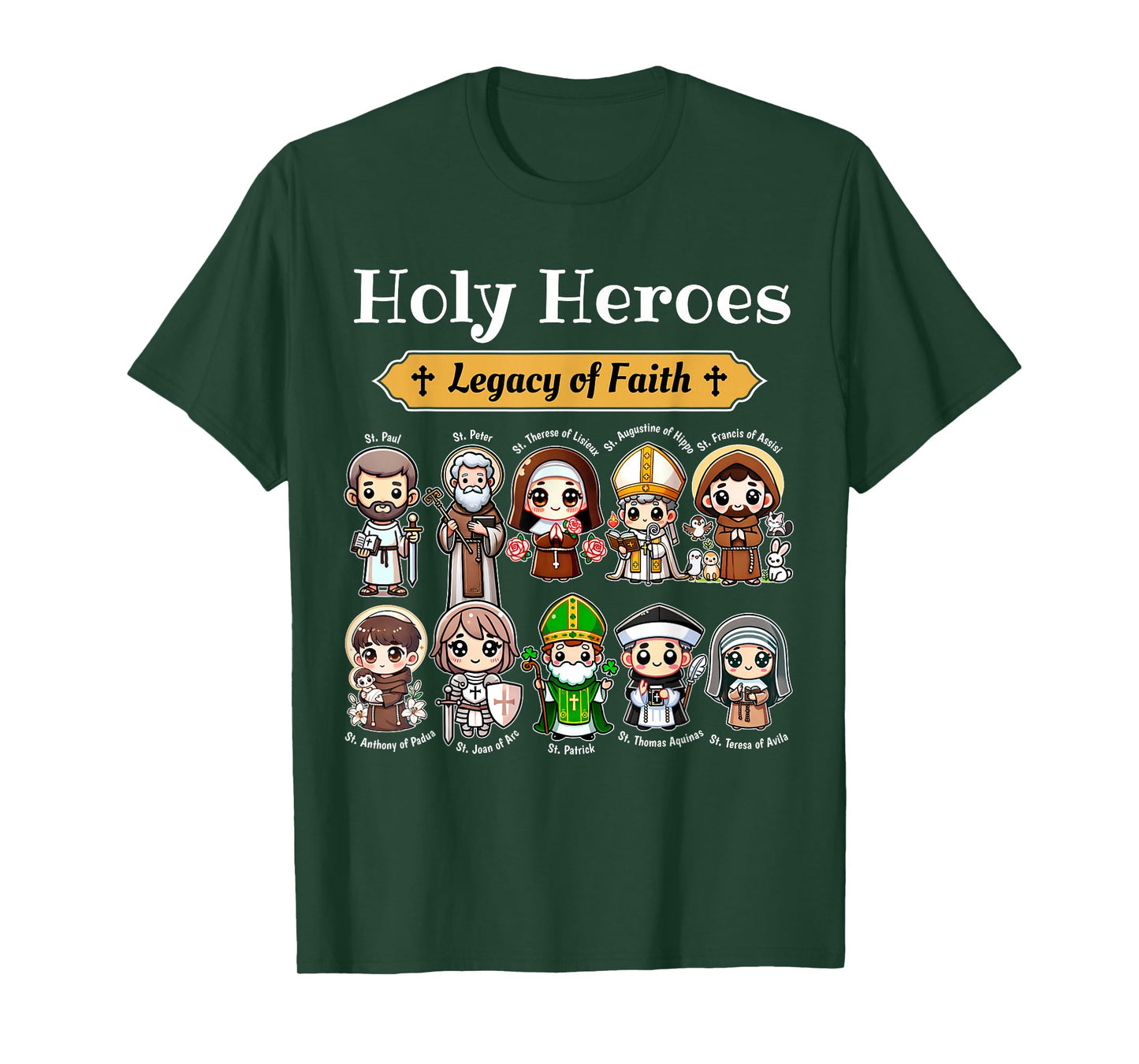 Holy Heroes Legacy of Faith Catholic Saints Collection kids T-Shirt