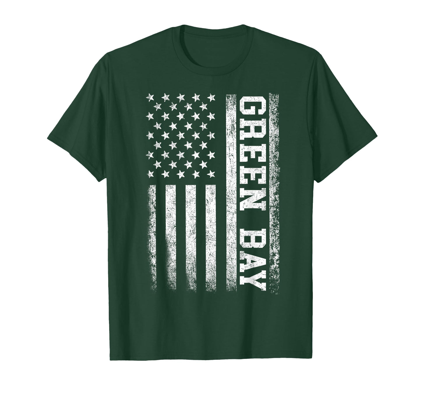 Green Bay US Flag Men Women Vintage T-Shirt